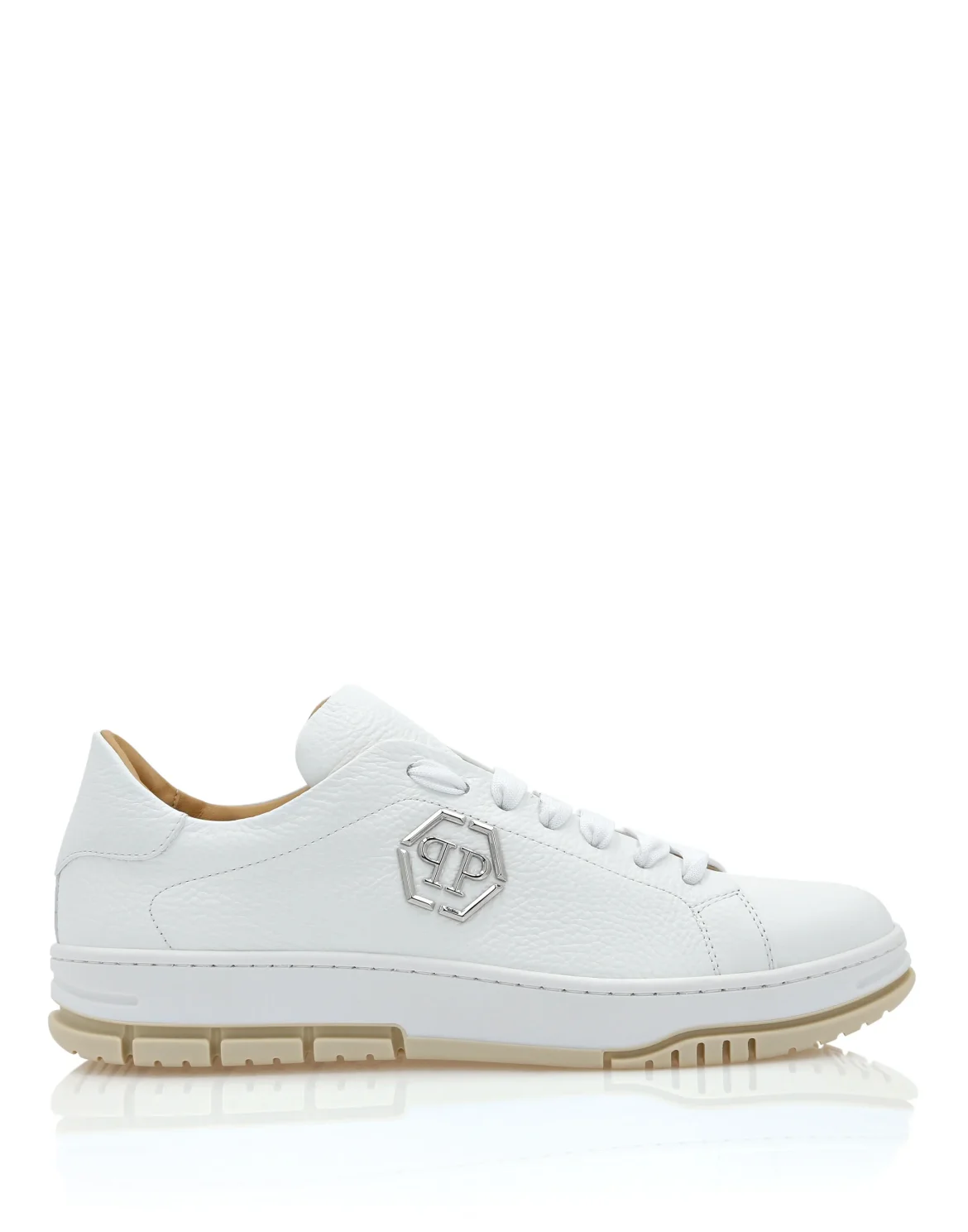 Leather Lo-Top Sneakers Hexagon, цвет: Белый