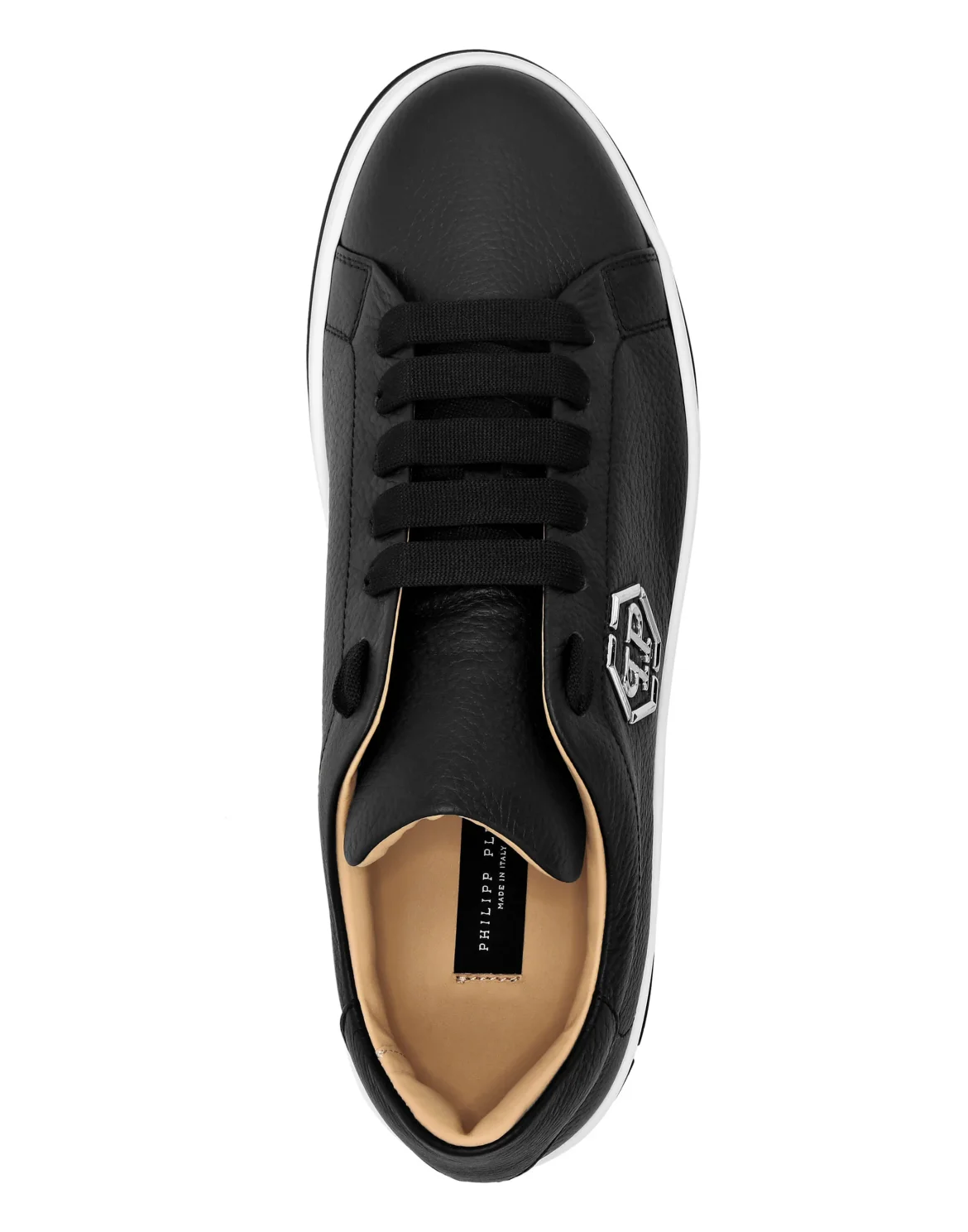 Leather Lo-Top Sneakers Hexagon, цвет: Черный