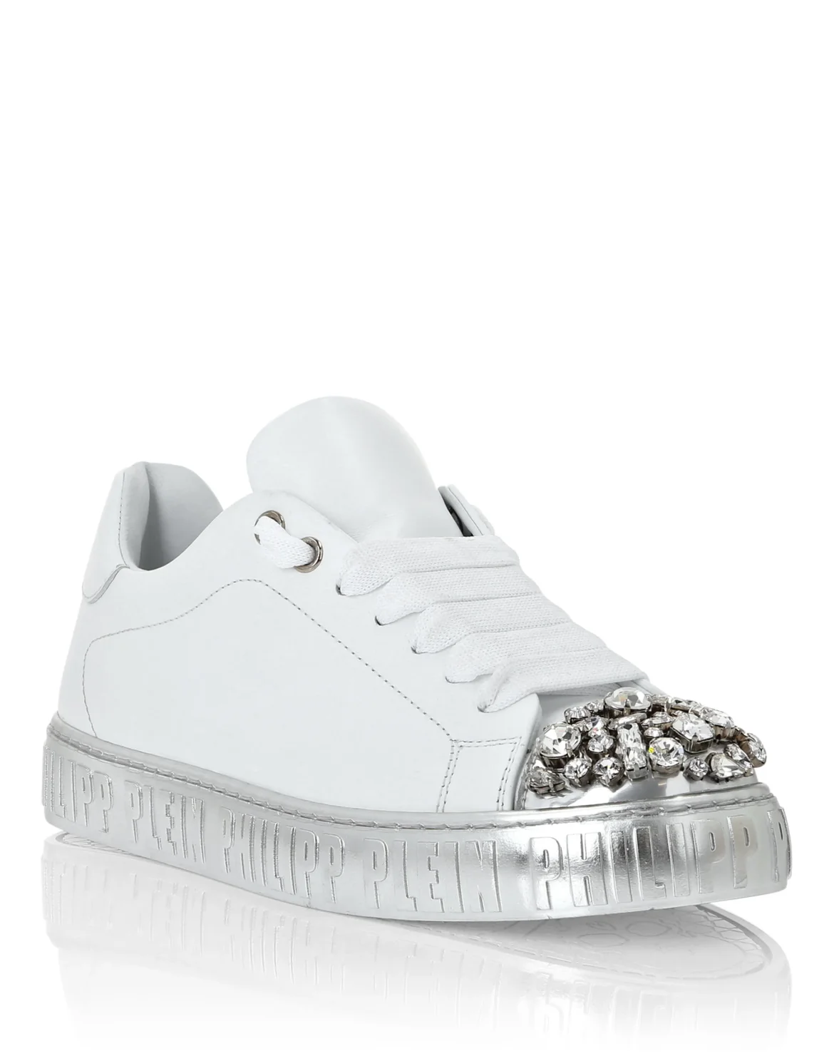 Leather Lo-Top Sneakers, цвет: Белый