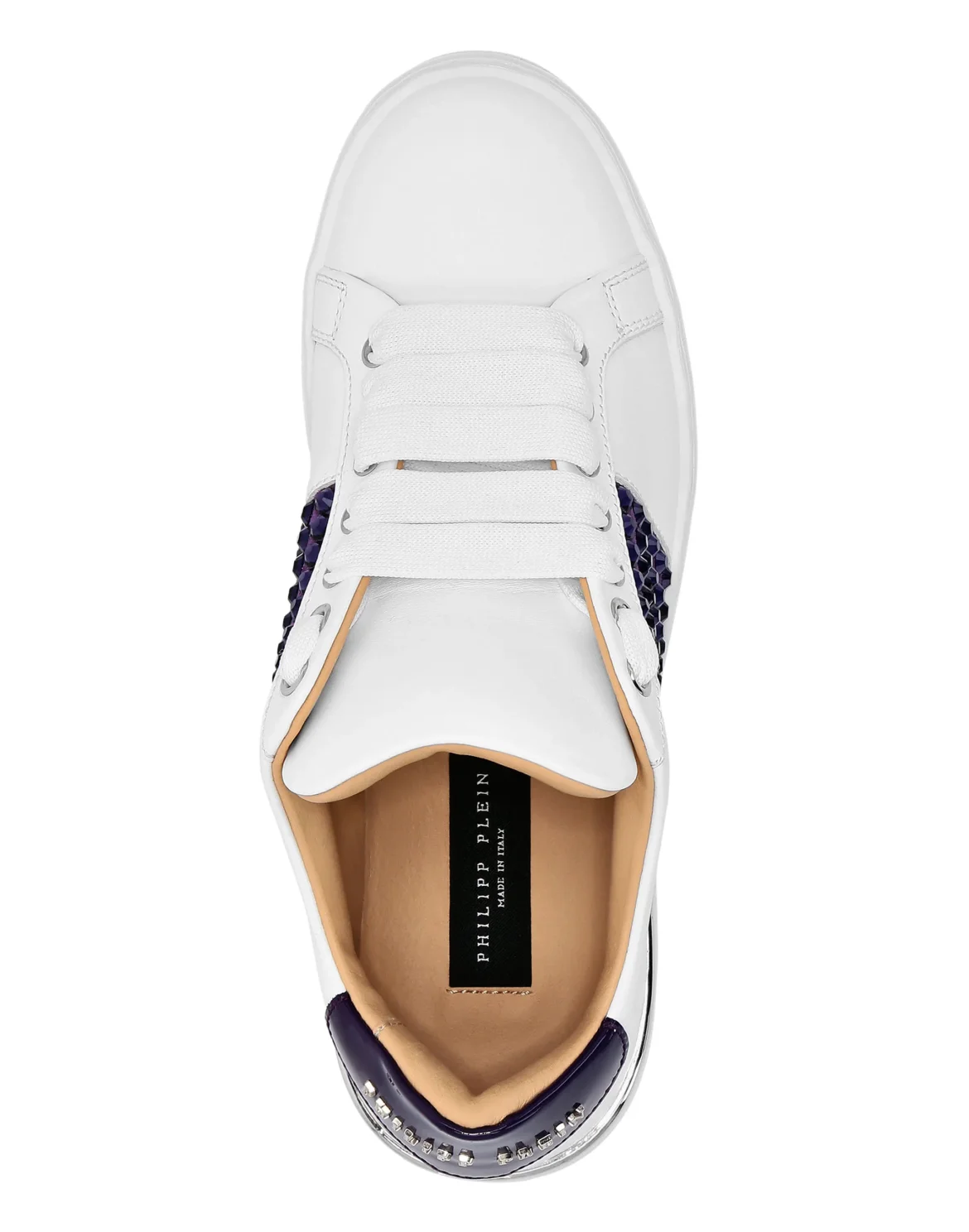 Mix Leather Lo-Top Sneakers Crystal, цвет: Белый