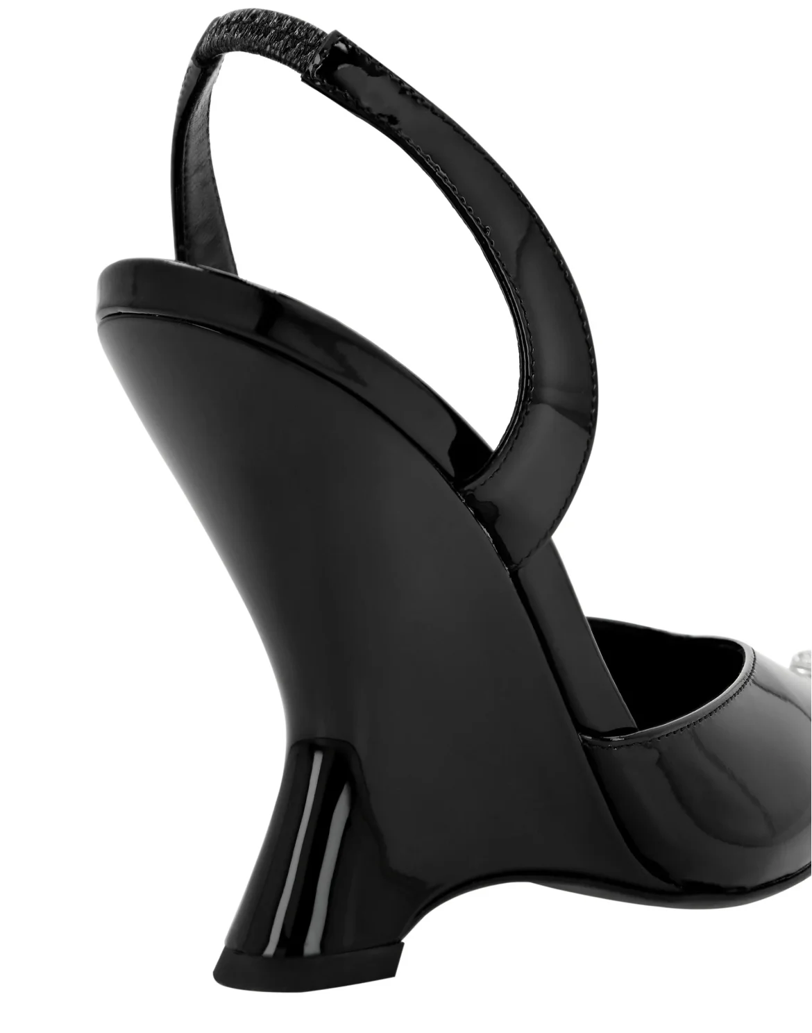 Patent Leather Decollete Wedges, цвет: Черный