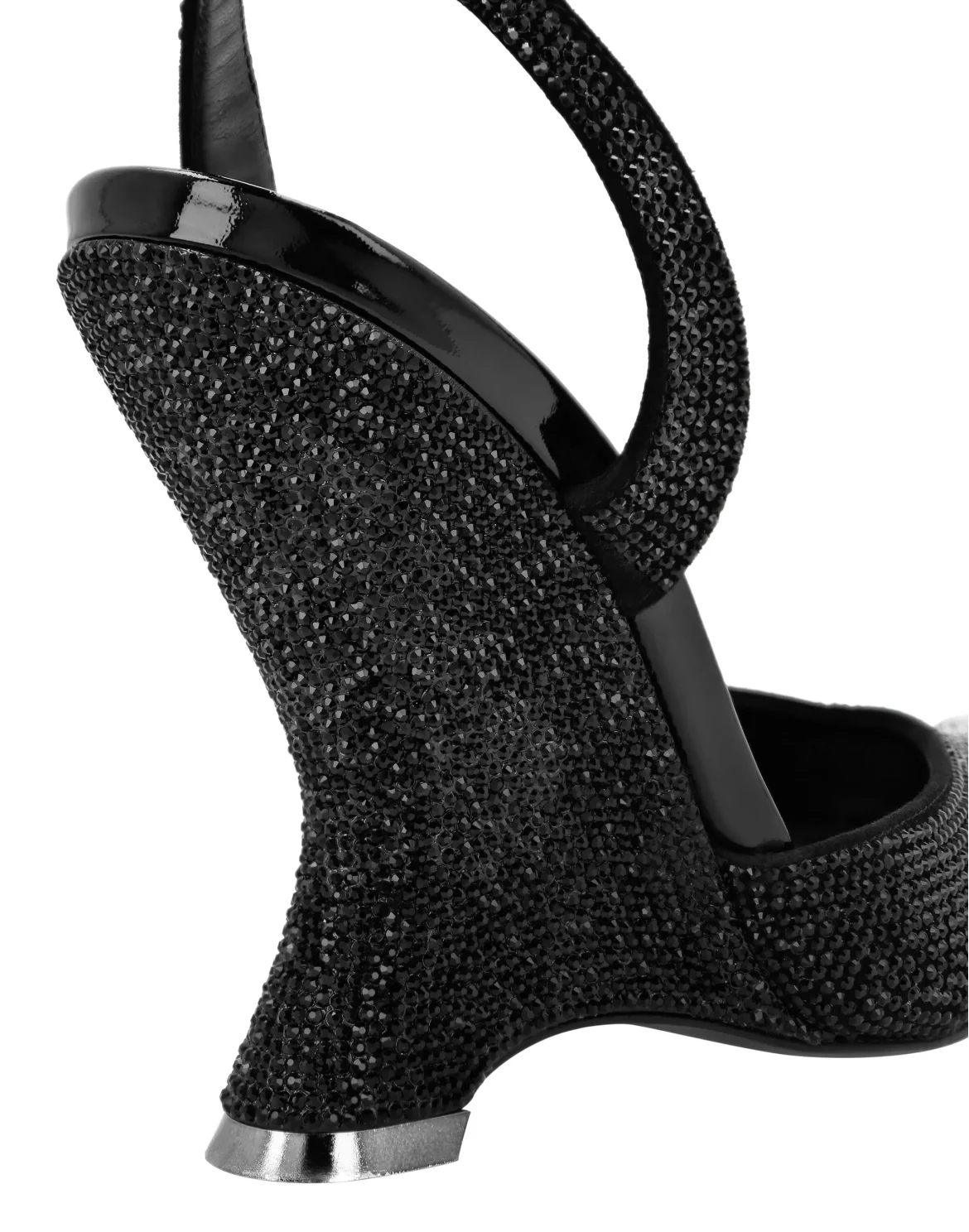 Suede Decollete Wedges Crystal, цвет: Черный