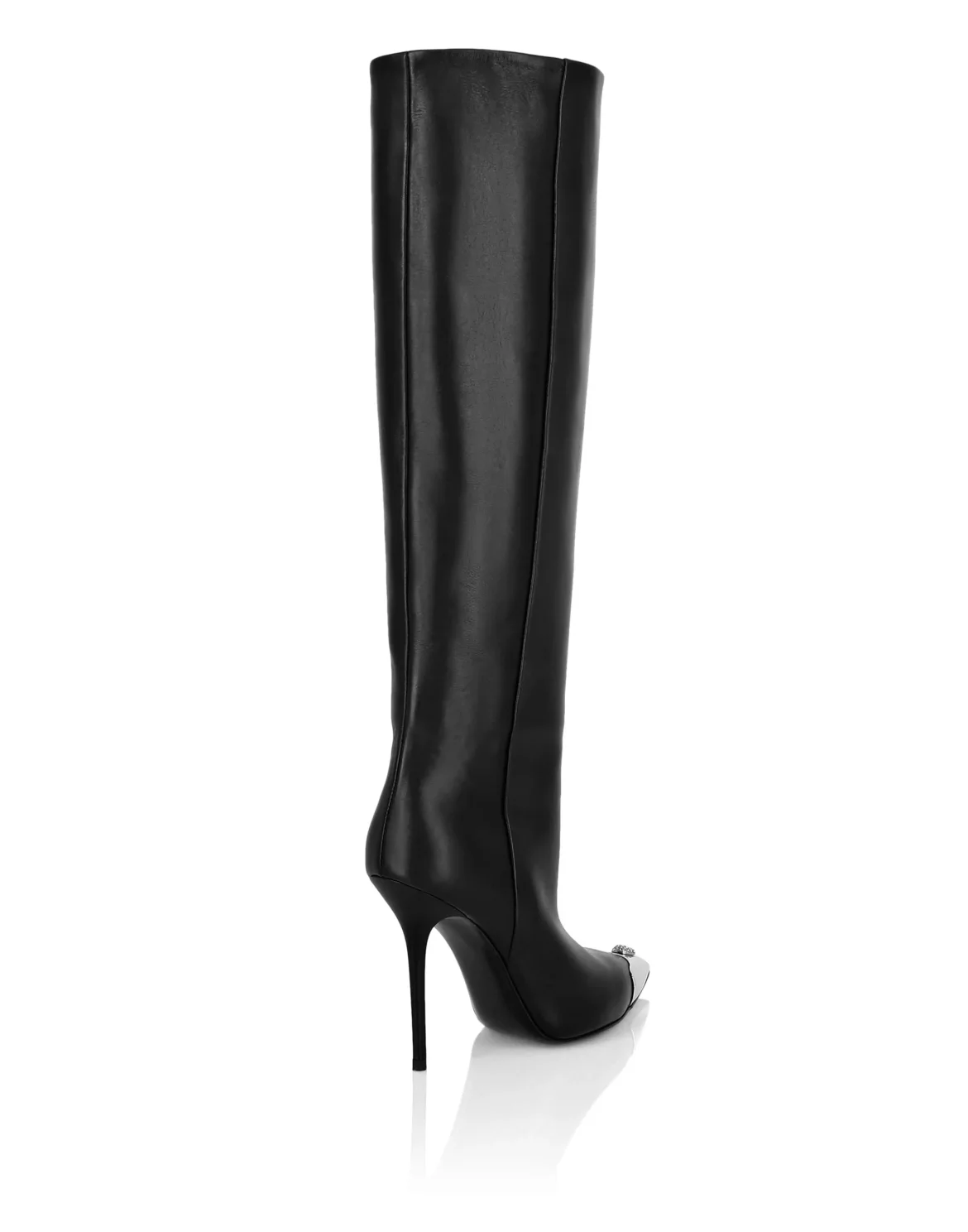 Leather Boots High Heels High, цвет: Черный
