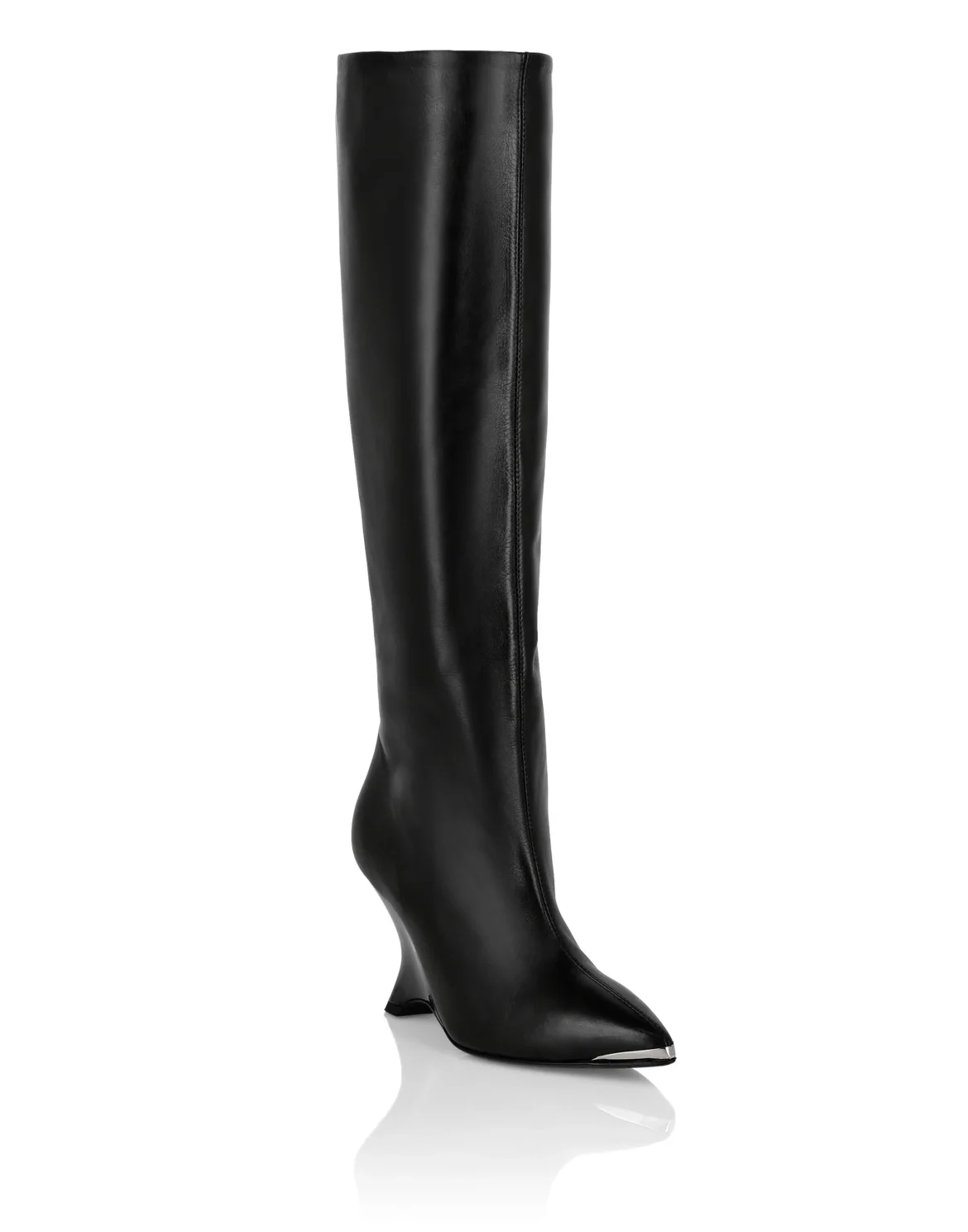 Patent Leather High Wedges Boots, цвет: Черный