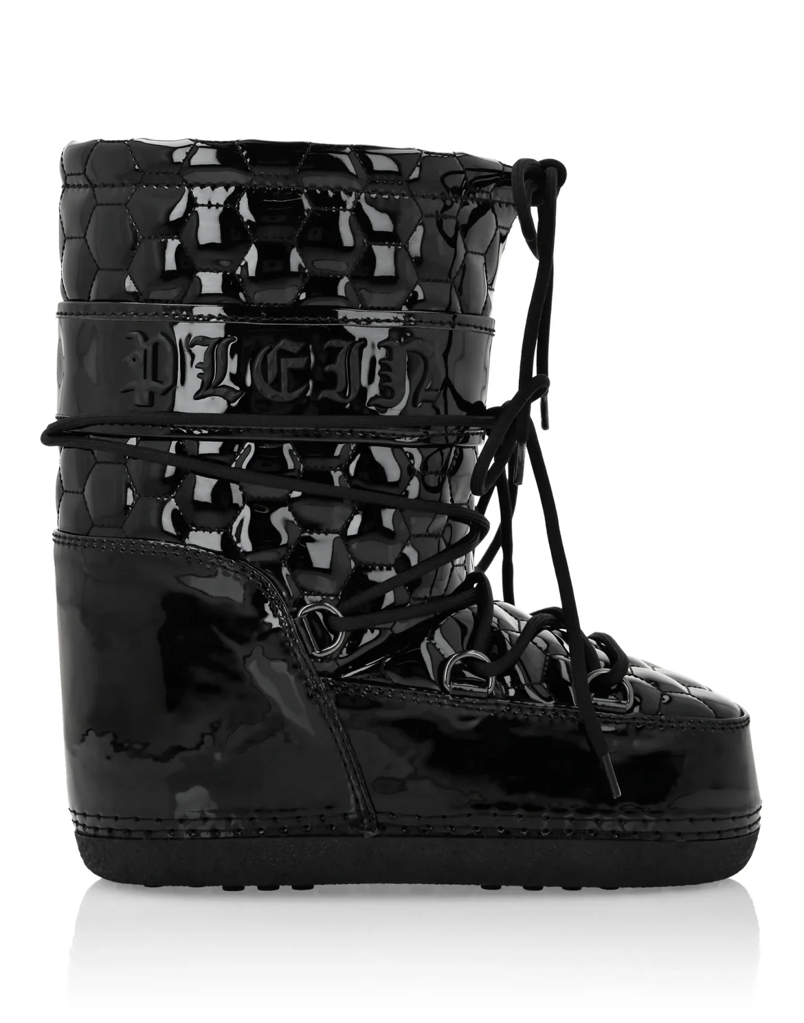 Eco Leather Snow Boots Gothic Plein, цвет: Черный