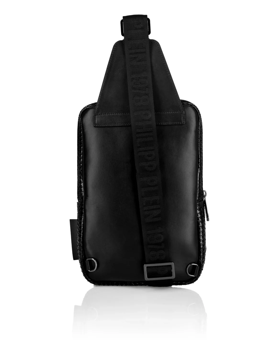 Python Leather Cross Body Hexagon, цвет: Черный