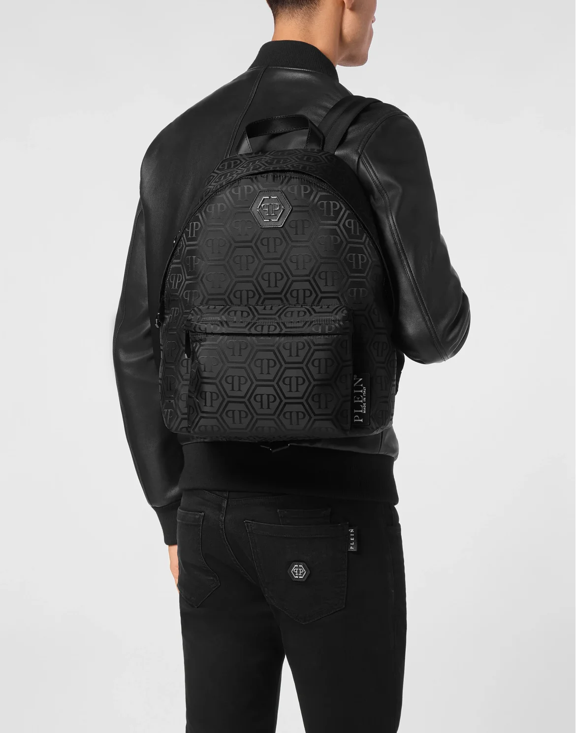 Nylon Jacquard Backpack Monogram, цвет: Черный