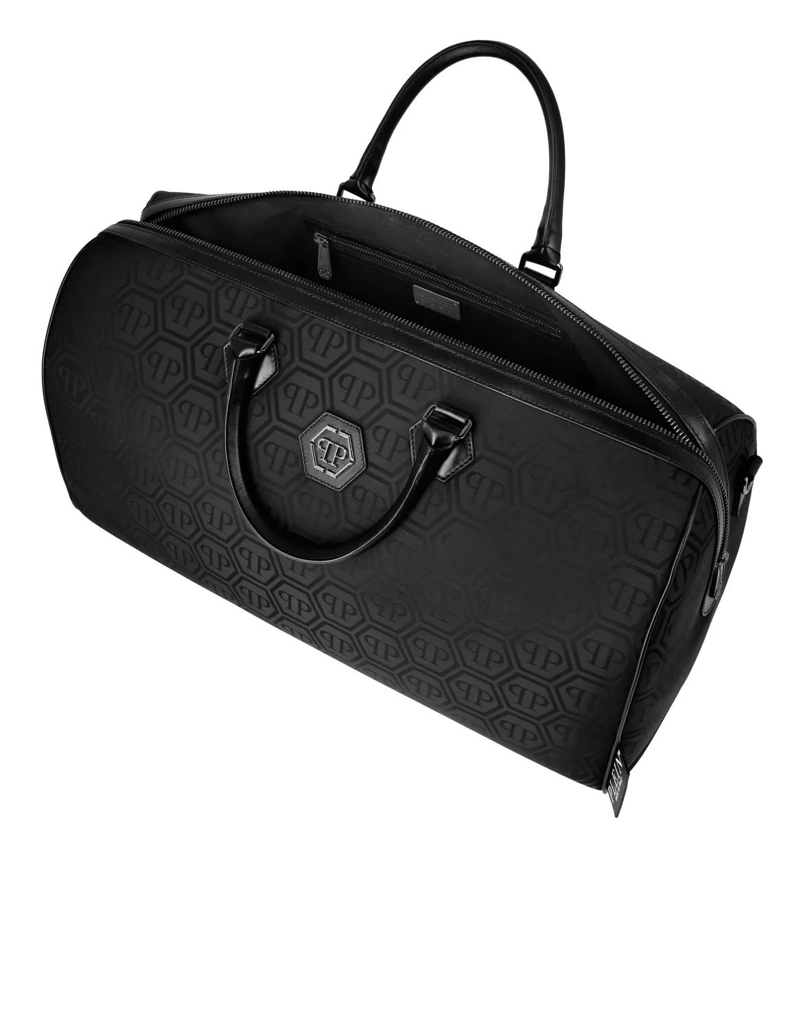 Nylon Jacquard Large Handle Bag Monogram, цвет: Черный