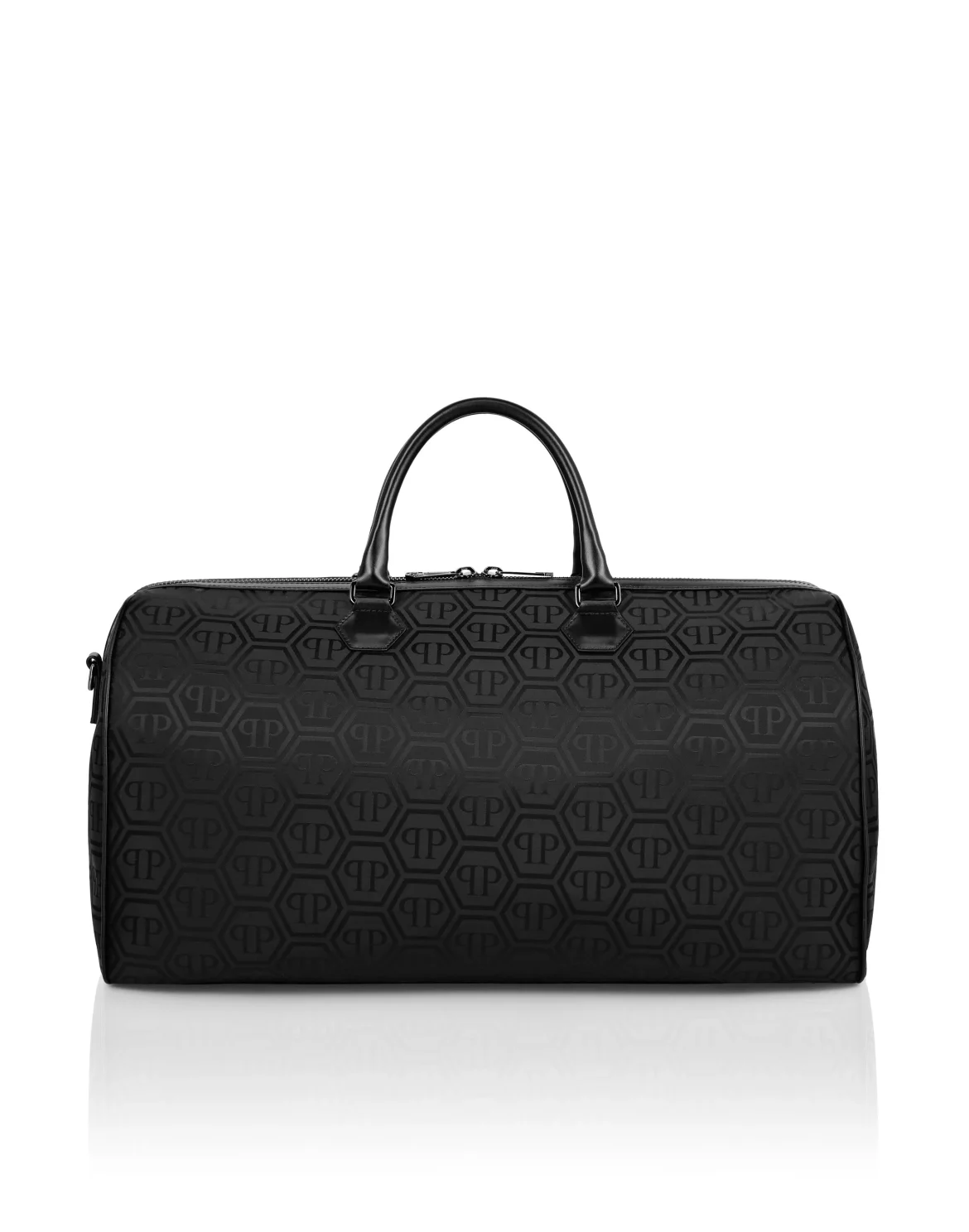 Nylon Jacquard Large Handle Bag Monogram, цвет: Черный