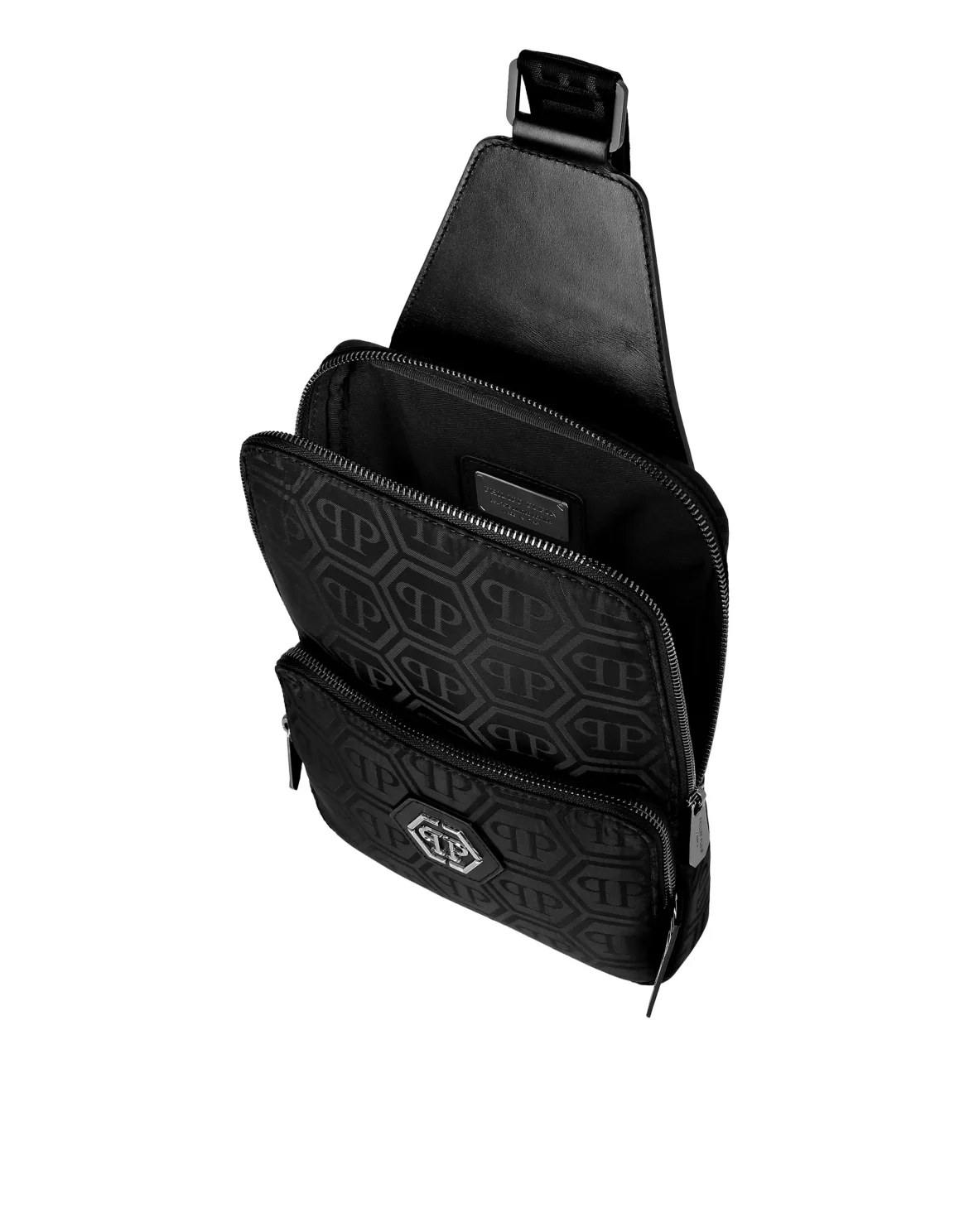 Nylon Jacquard Cross Body Monogram, цвет: Черный