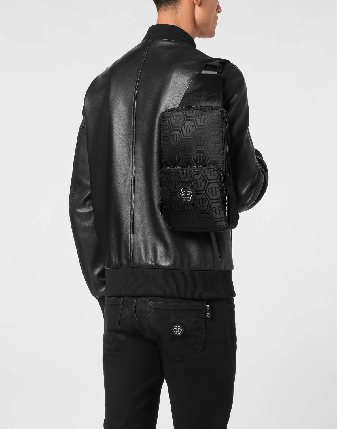 Nylon Jacquard Cross Body Monogram, цвет: Черный