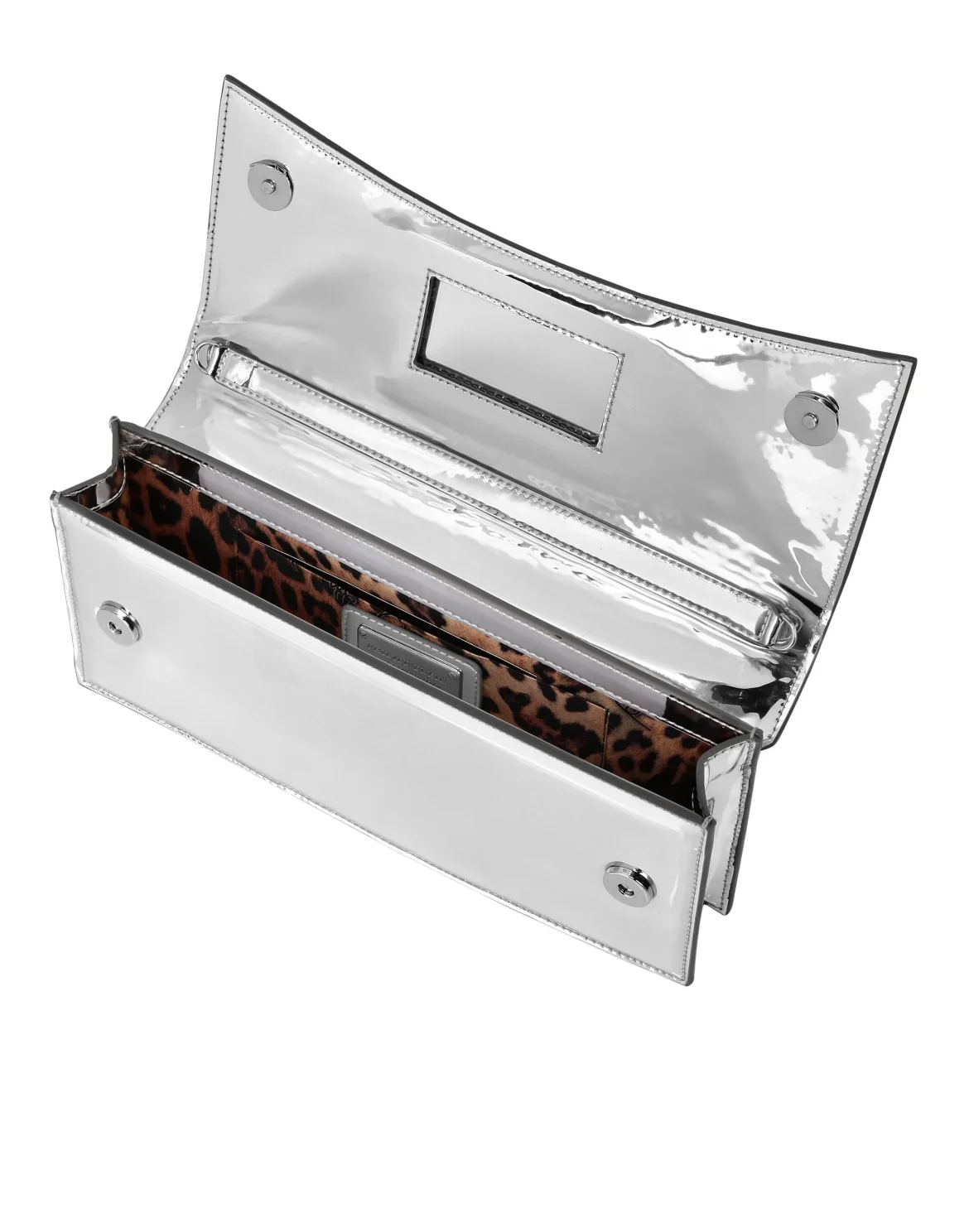 Synthetic Mirror Leather Baguette Gothic Plein, цвет: Серебристый