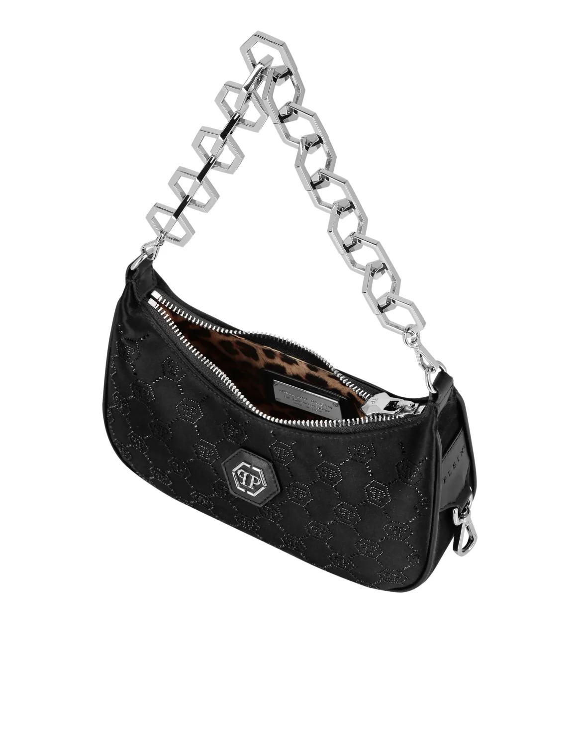 Satin Shoulder Bag Monogram, цвет: Черный