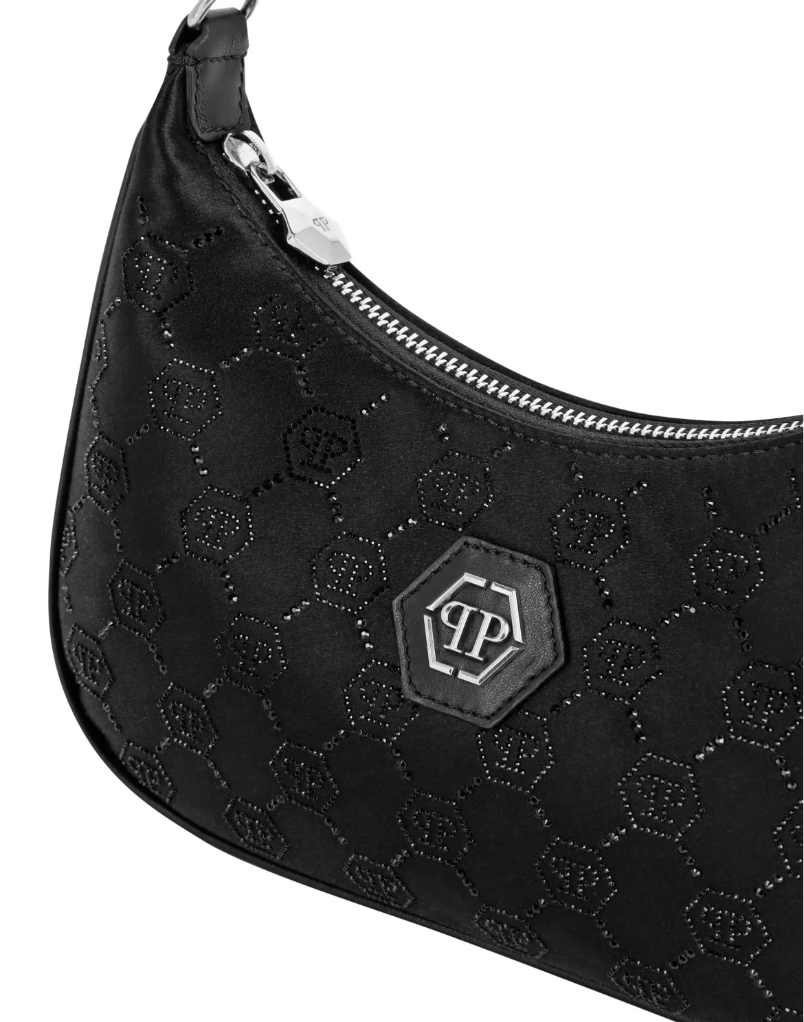 Satin Shoulder Bag Monogram, цвет: Черный