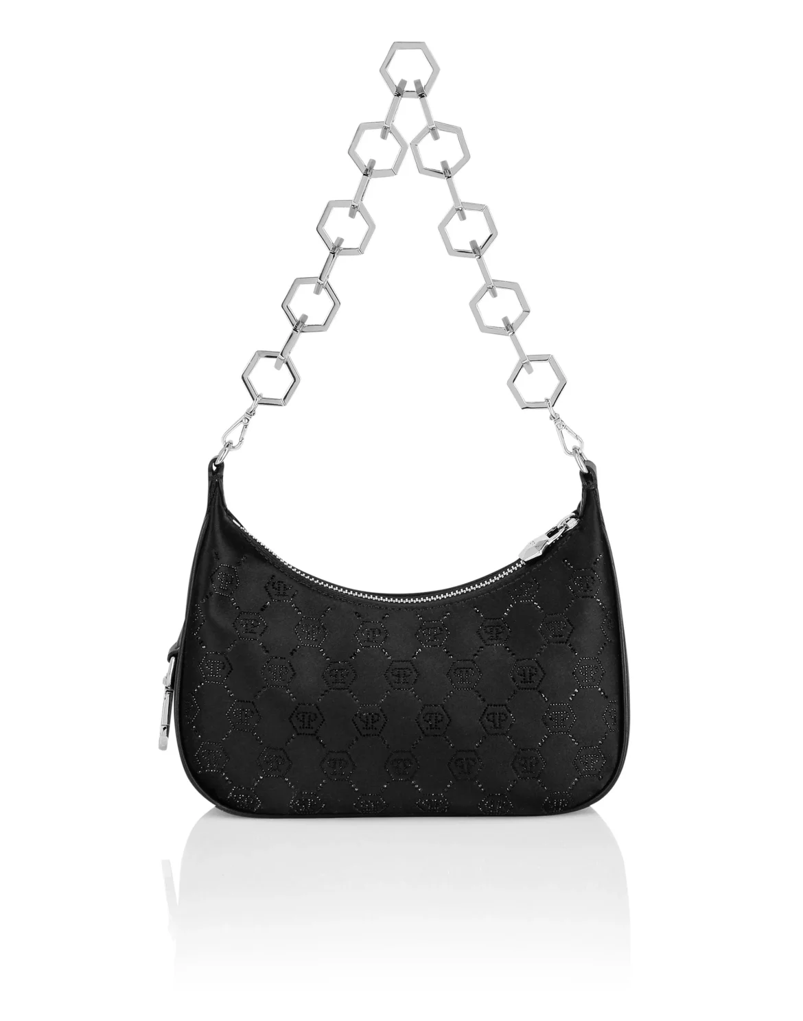 Satin Shoulder Bag Monogram, цвет: Черный