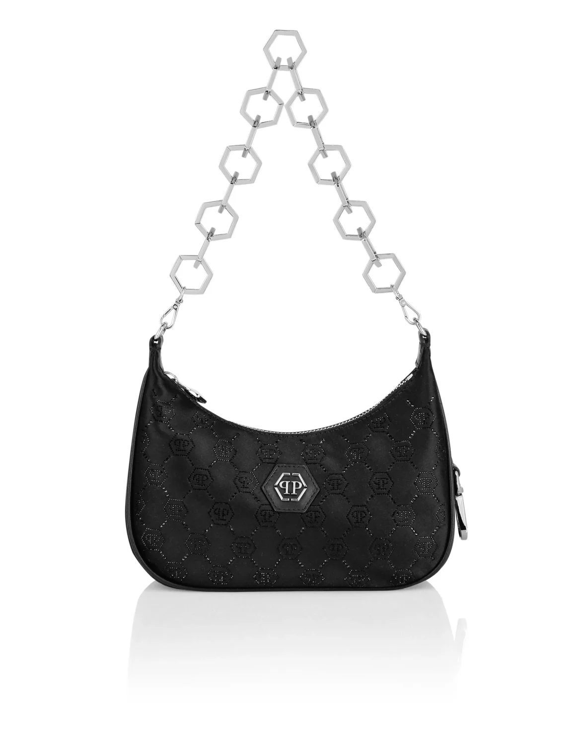 Satin Shoulder Bag Monogram, цвет: Черный