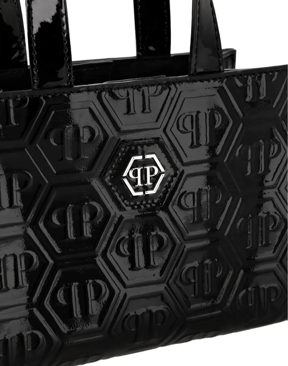 Patent Leather Small Handle Bag Monogram, цвет: Черный