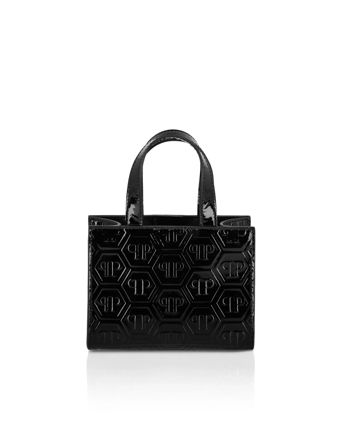 Patent Leather Small Handle Bag Monogram, цвет: Черный