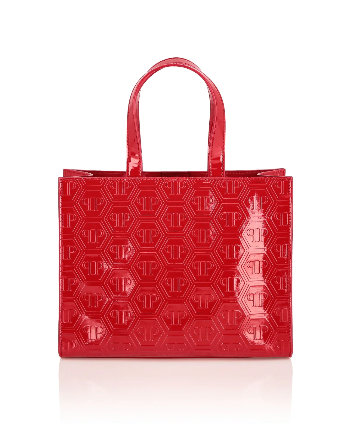 Patent Leather Medium Handle Bag Monogram, цвет: Красный