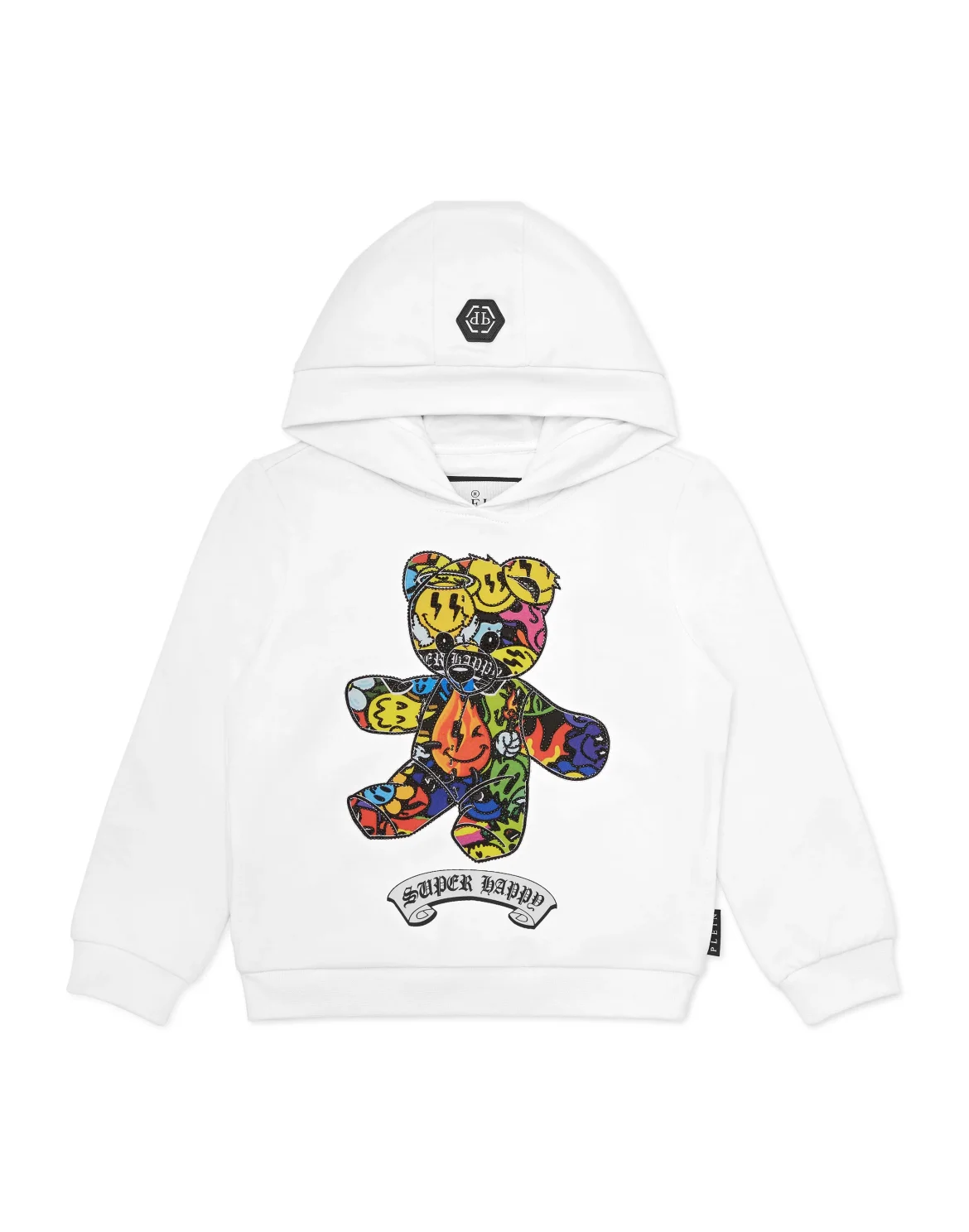 Hoodie Sweatshirt Strass Teddy Bear, цвет: Белый