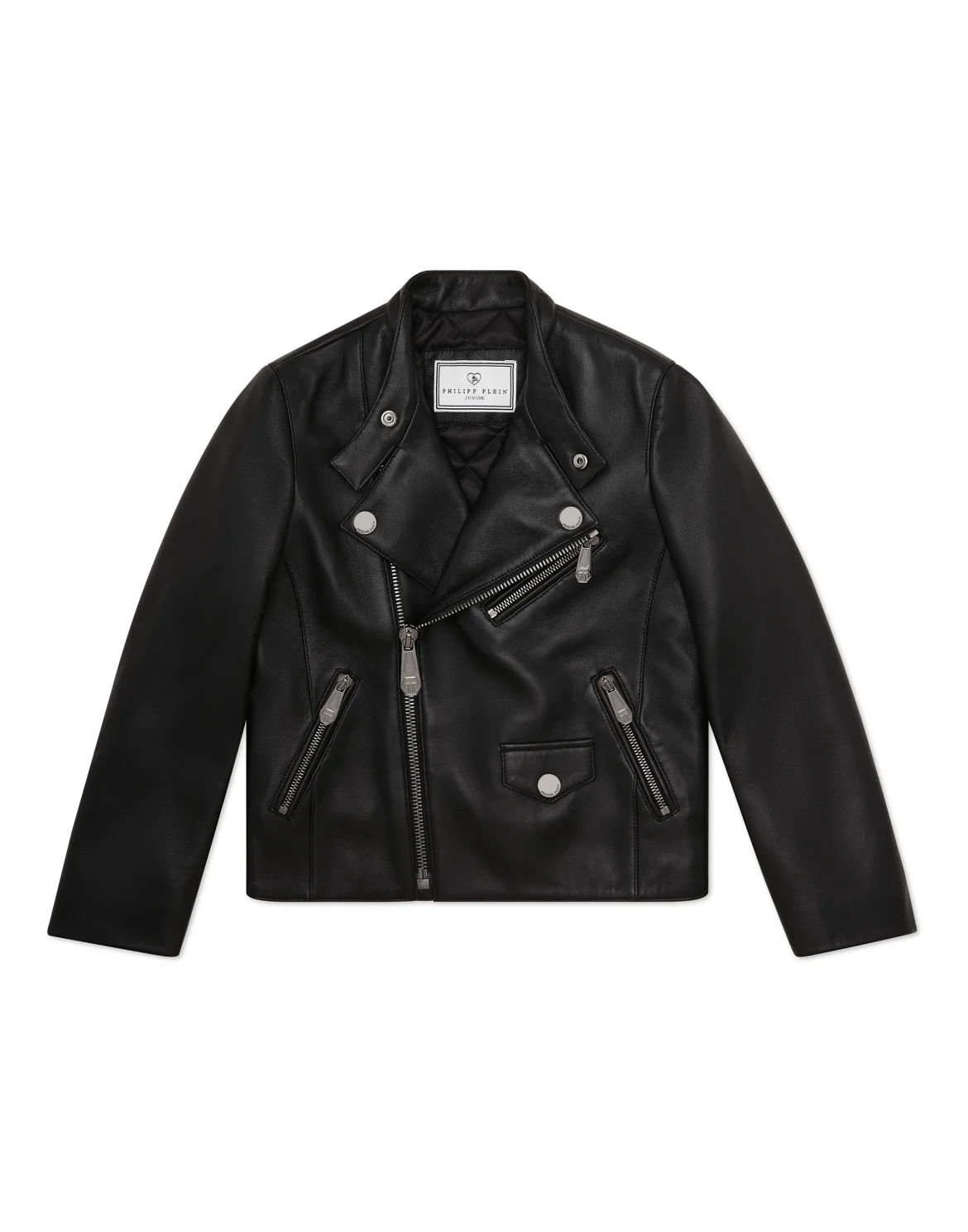 Nappa Leather Biker Jacket, цвет: Черный
