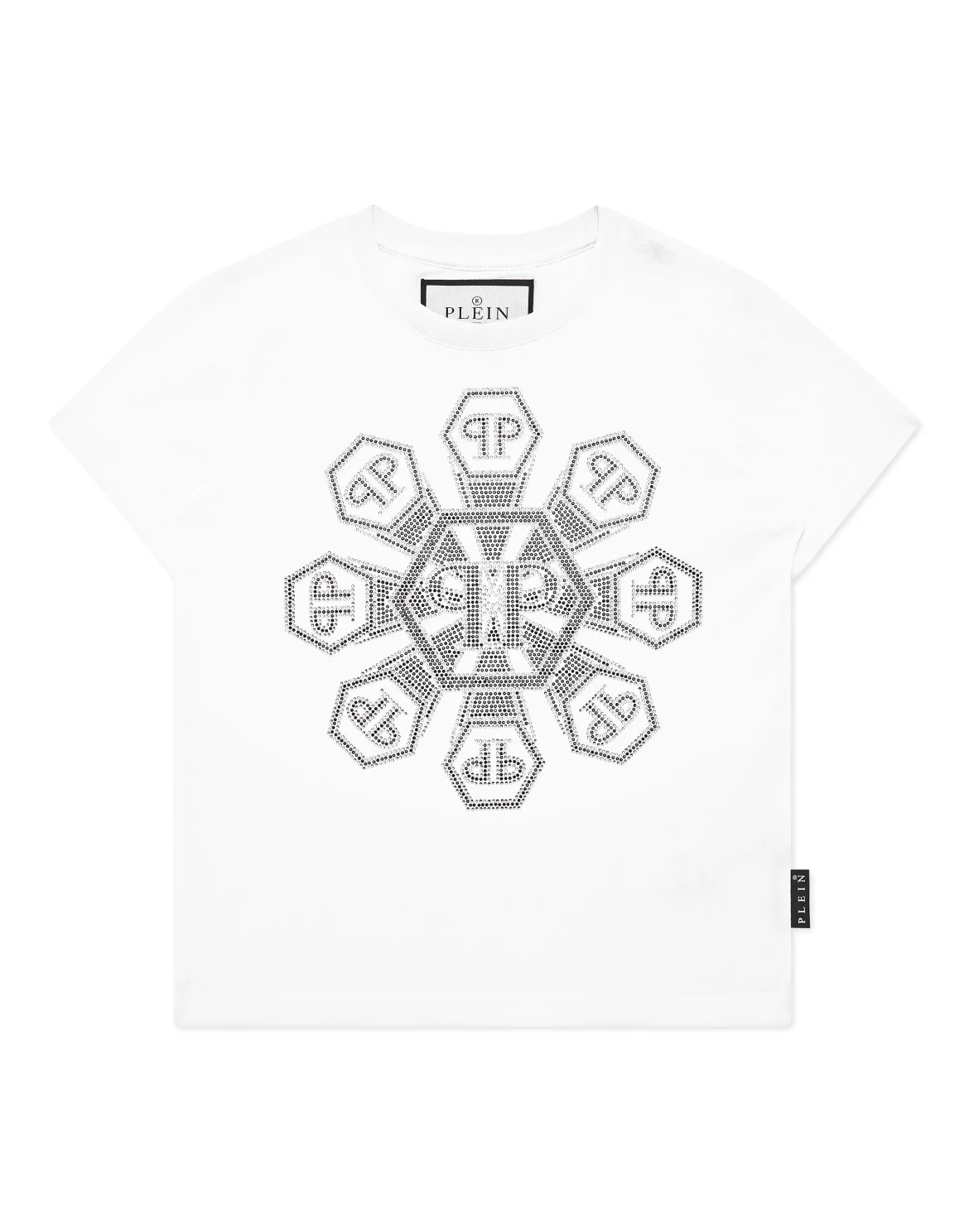 T-shirt Round Neck SS Strass Monogram, цвет: Белый