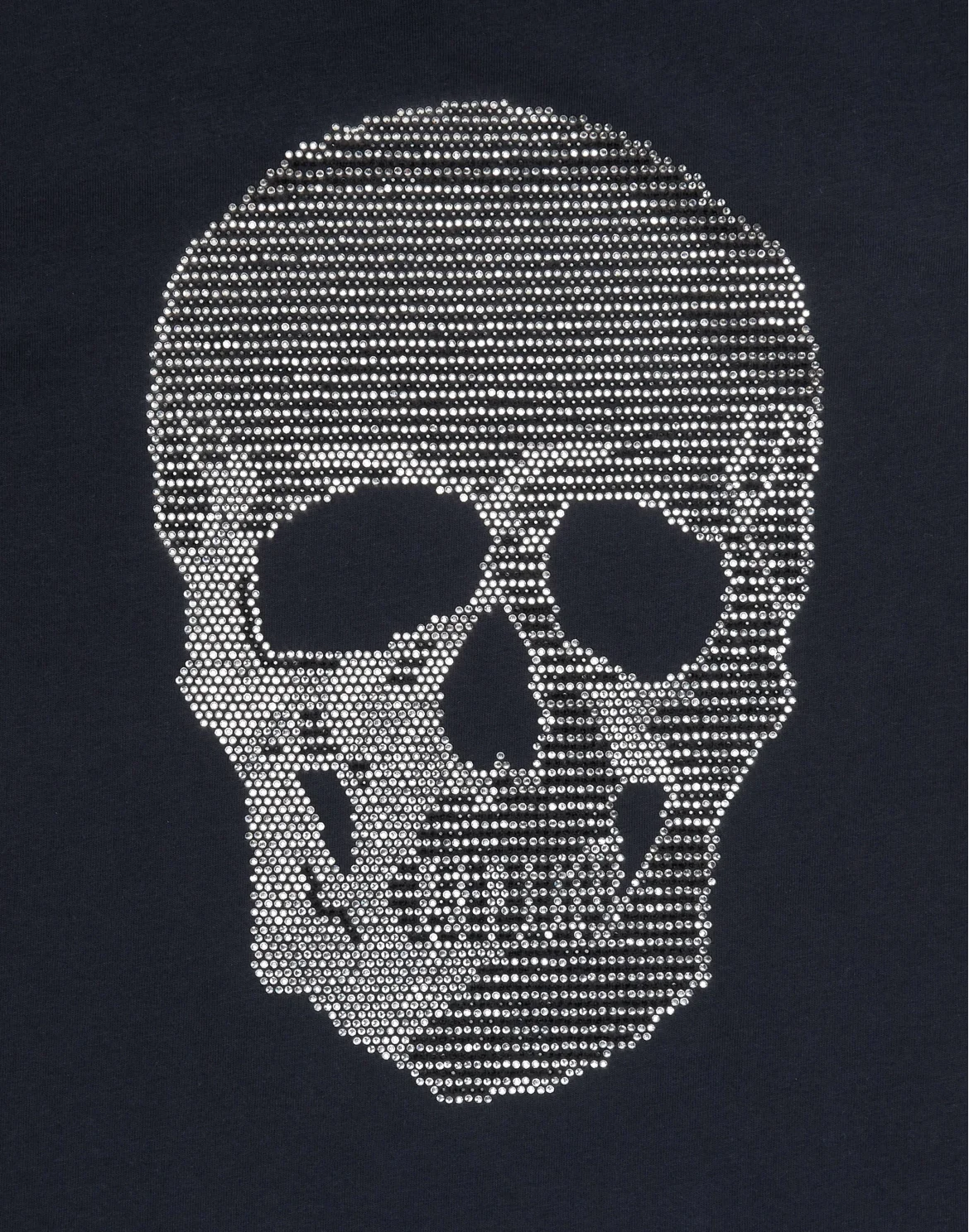 T-shirt Round Neck SS Skull strass, цвет: Синий