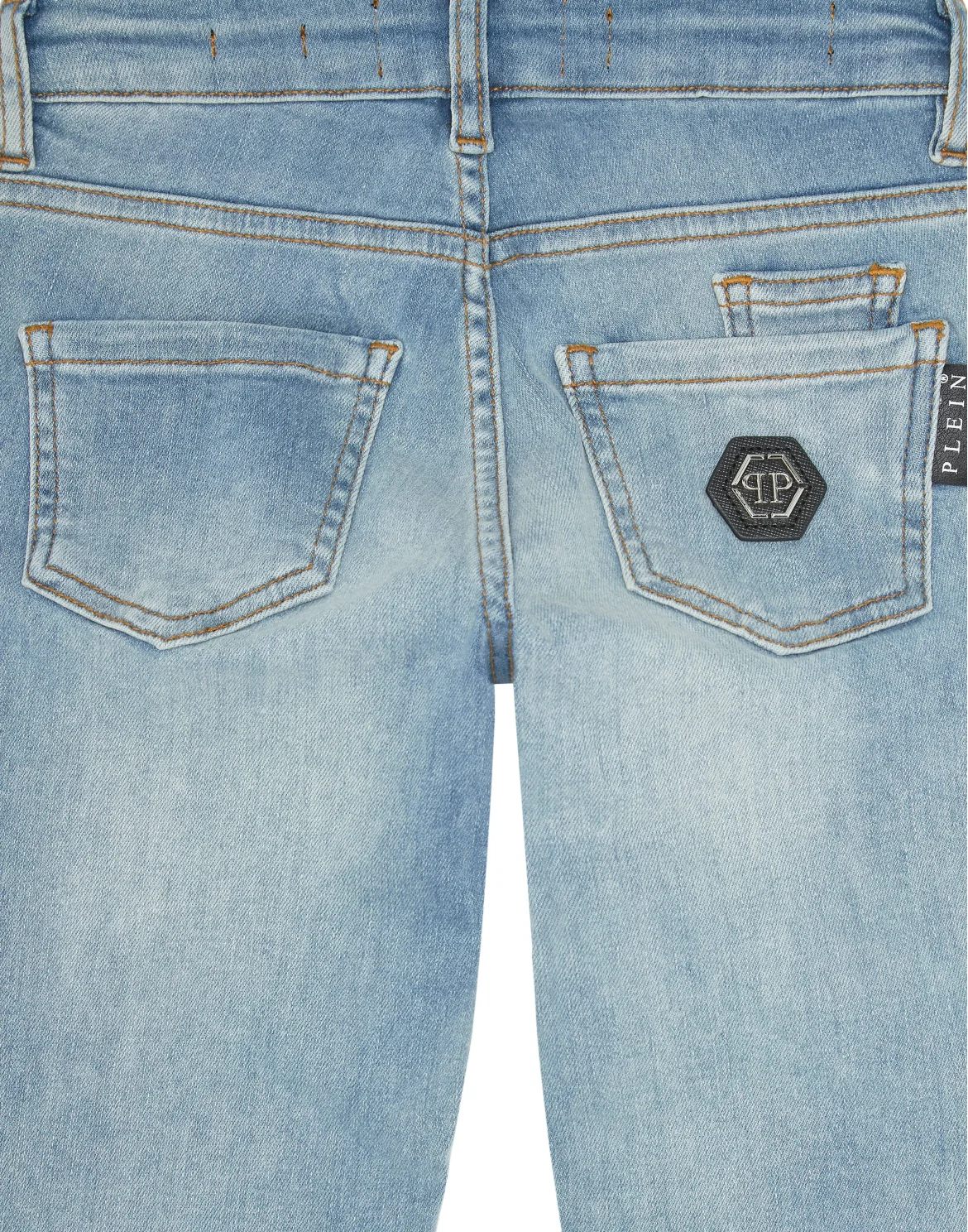Denim Regular Fit Trousers, цвет: Голубой