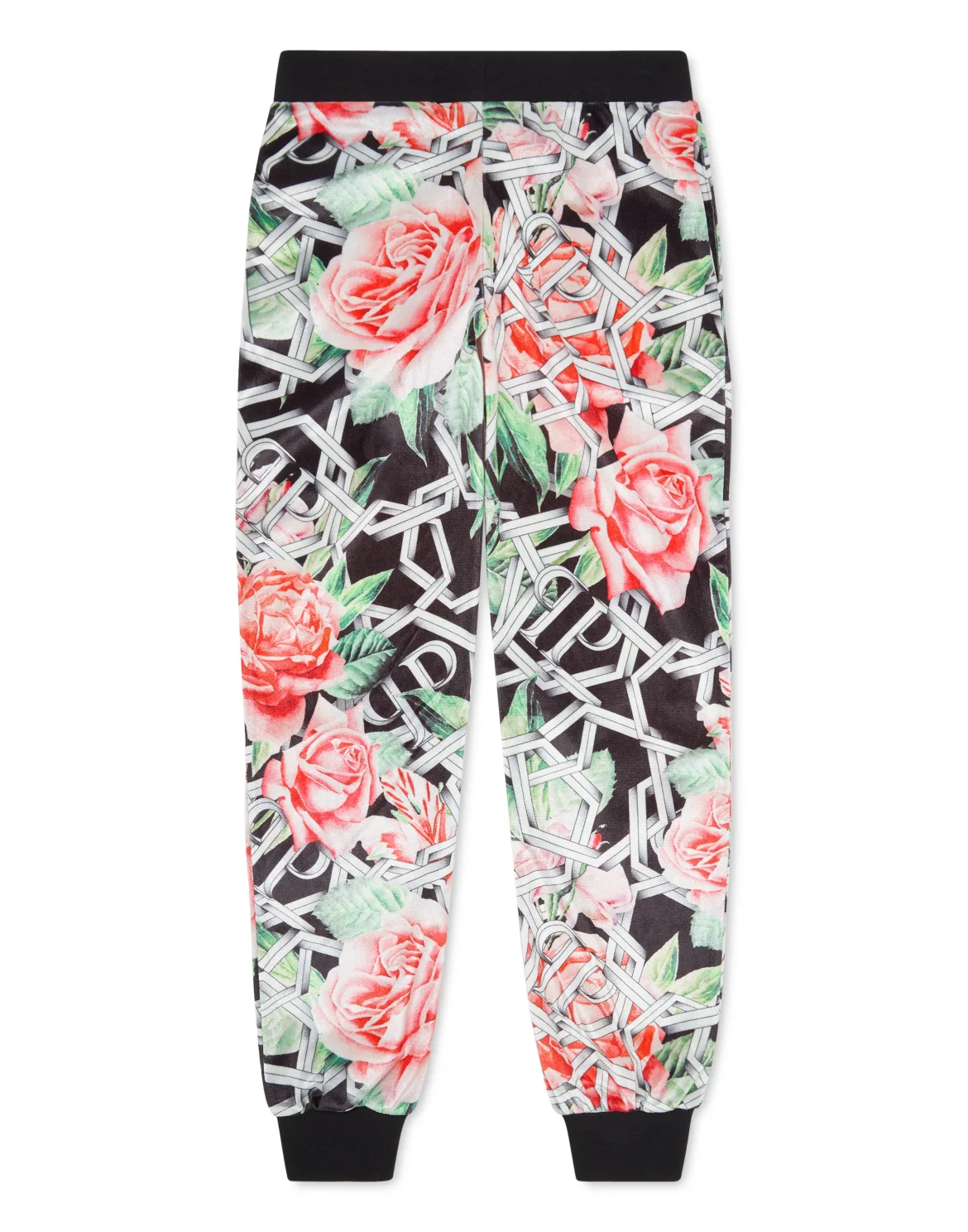 Chenille Jogging Trousers Roses, цвет: Черный