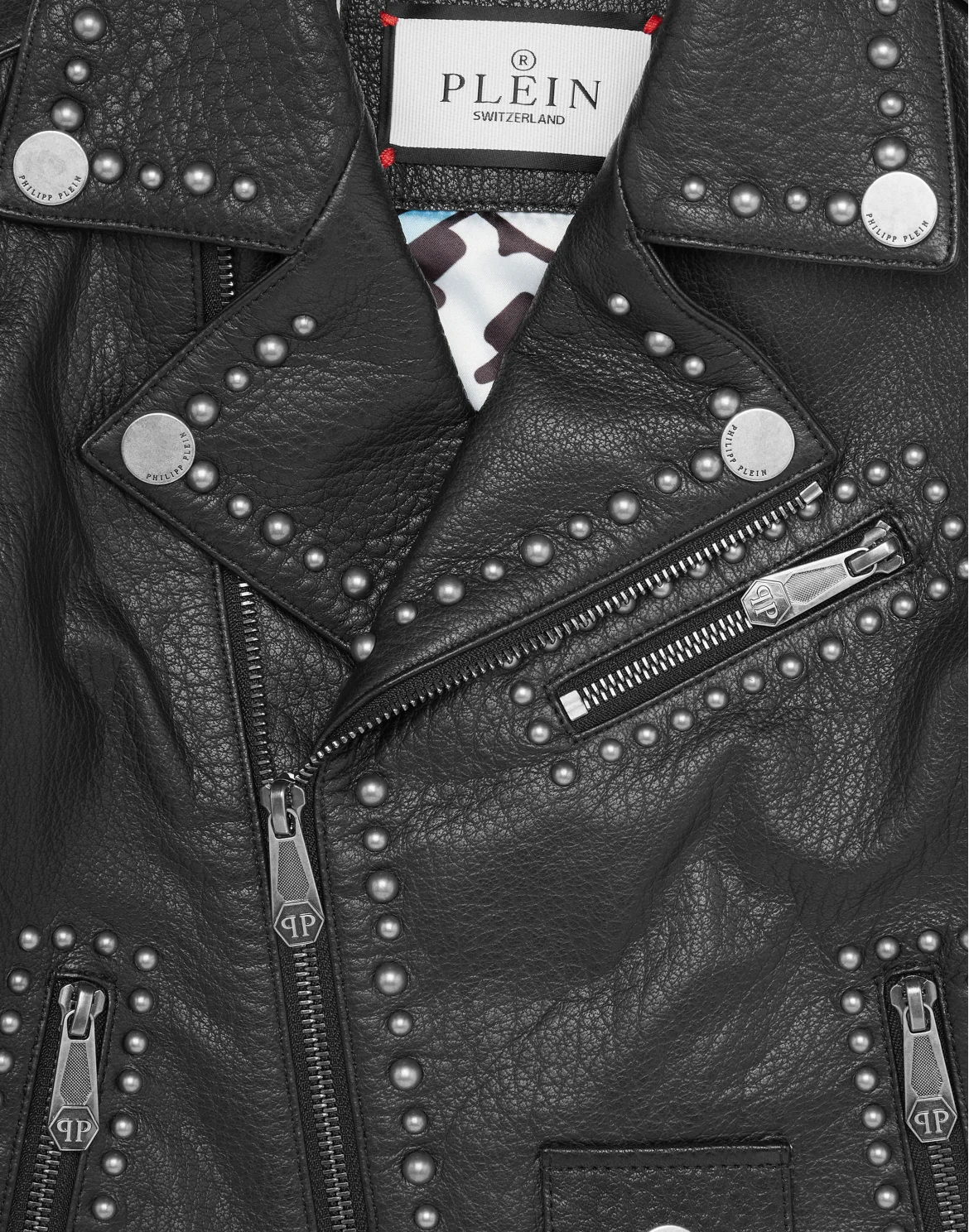 Leather Biker Jacket Smile, цвет: Черный