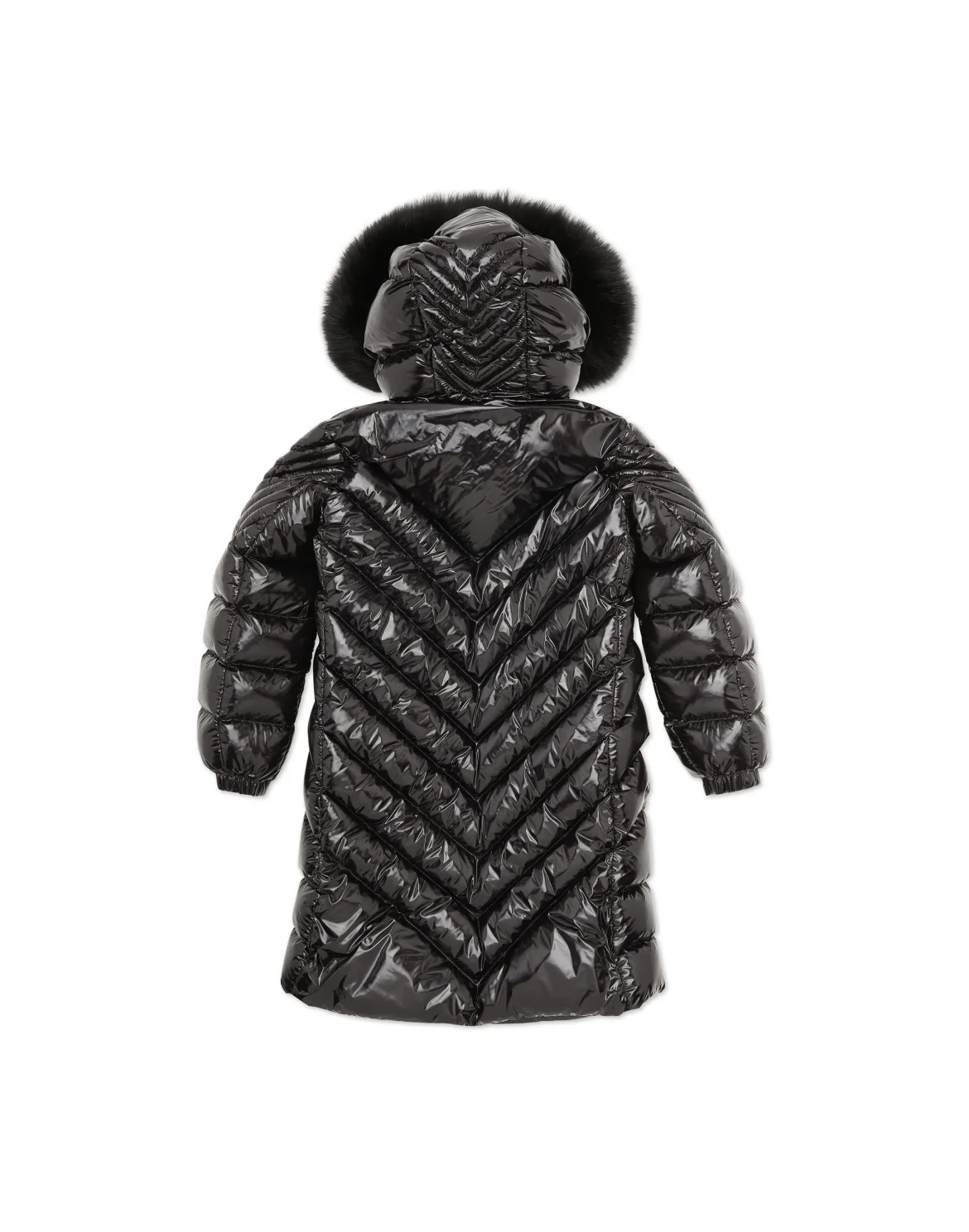 Puffer Fox Long Coat, цвет: Черный