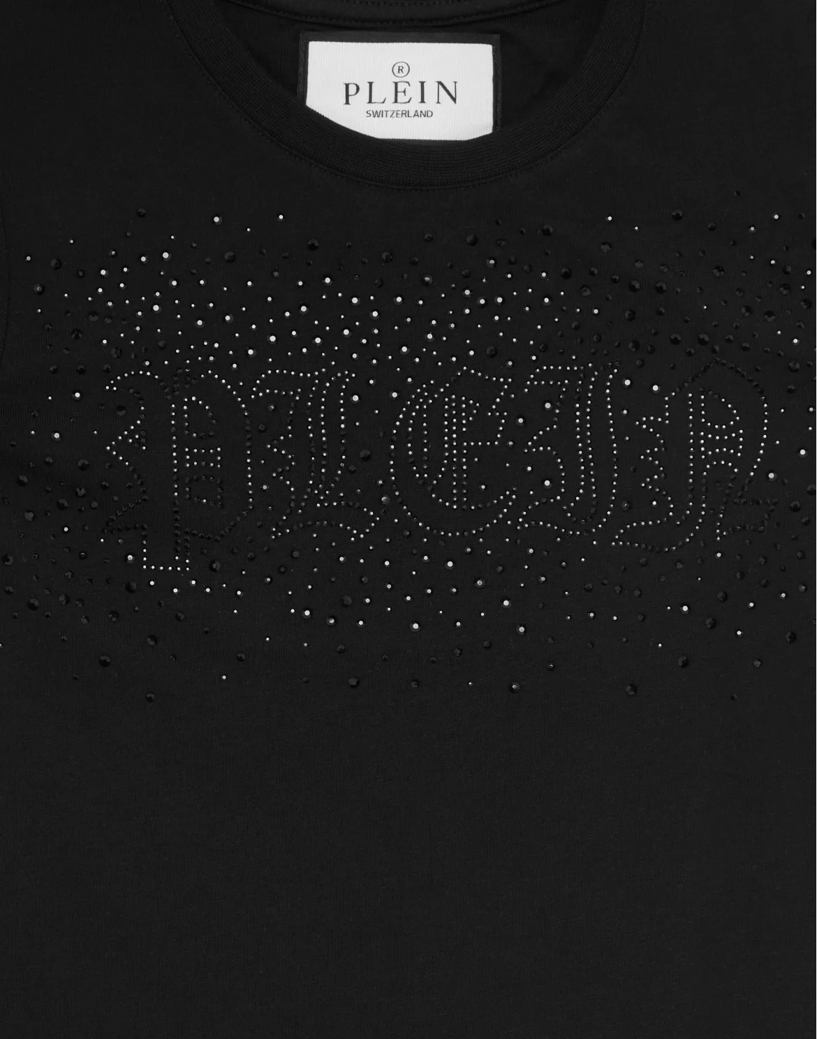 T-shirt Round Neck SS Strass, цвет: Черный