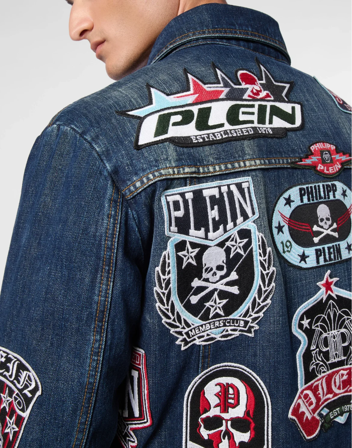 Zipped Denim Jacket Patches, цвет: Синий