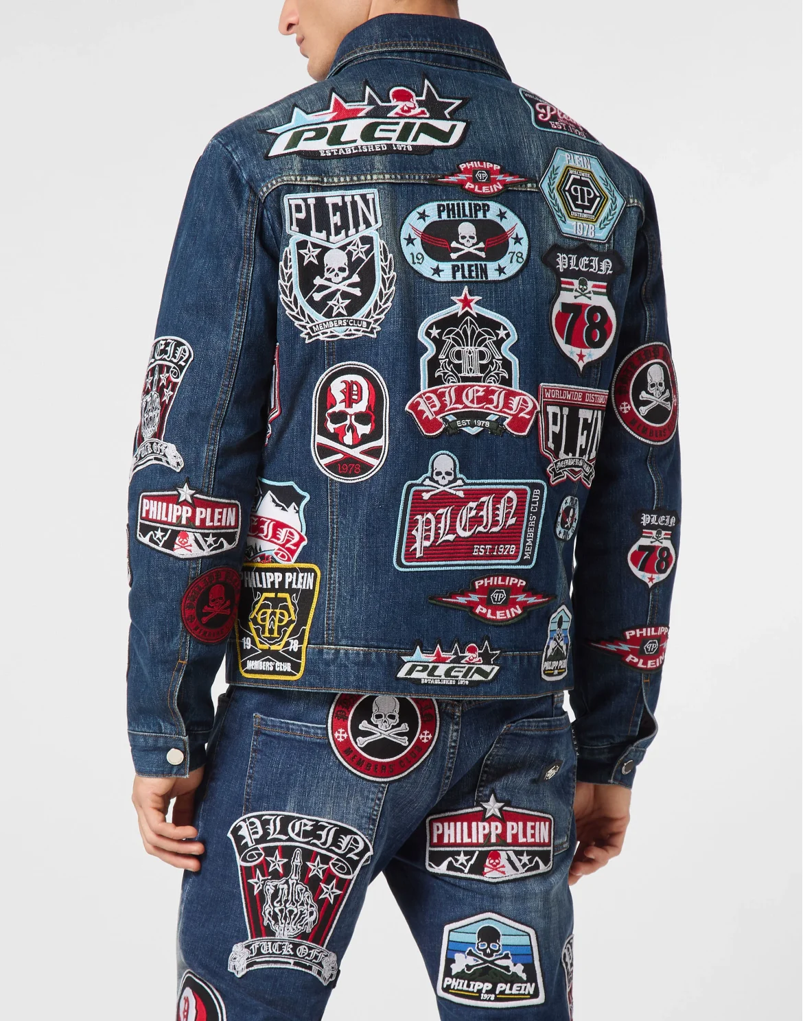 Zipped Denim Jacket Patches, цвет: Синий