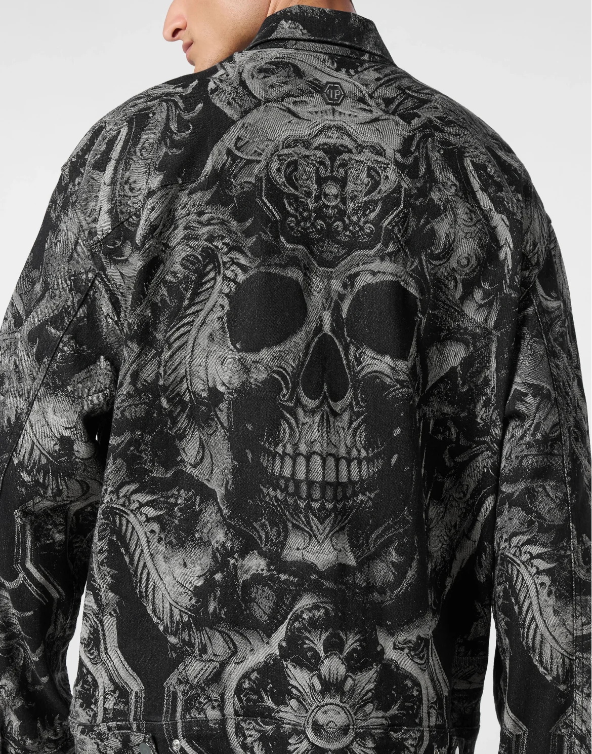 Denim Oversize Jacket Dragon Skull, цвет: Черный