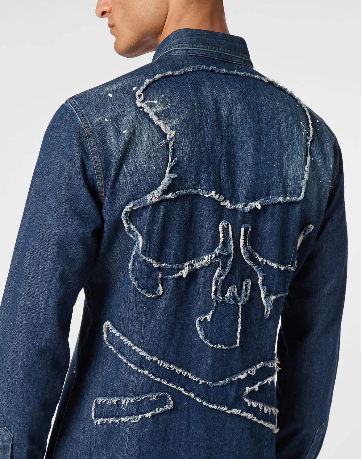 Denim Shirt Long-Sleeve Skull&Bones, цвет: Синий