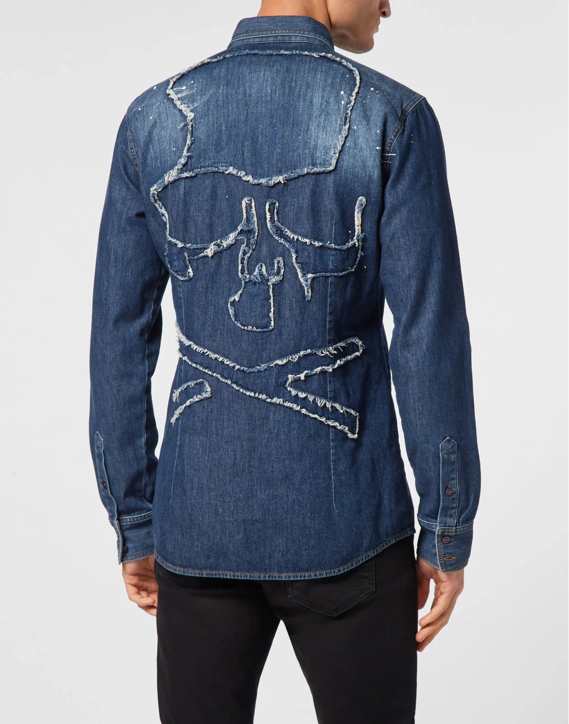 Denim Shirt Long-Sleeve Skull&Bones, цвет: Синий