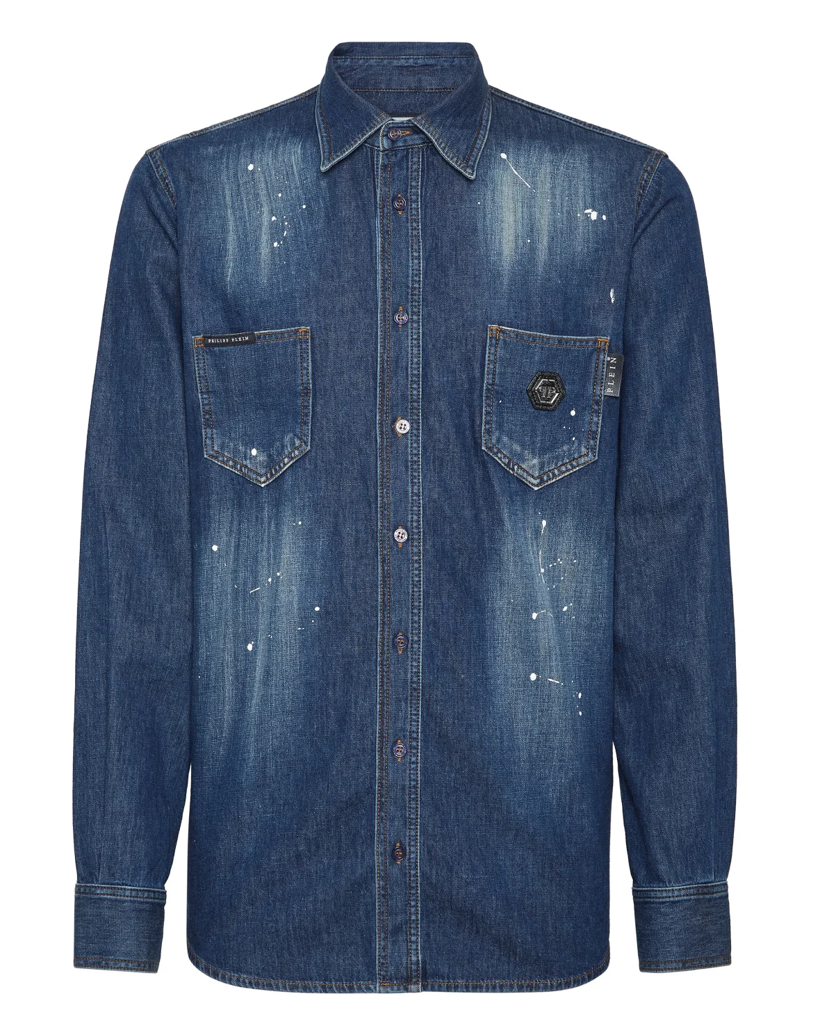 Denim Shirt Long-Sleeve Skull&Bones, цвет: Синий