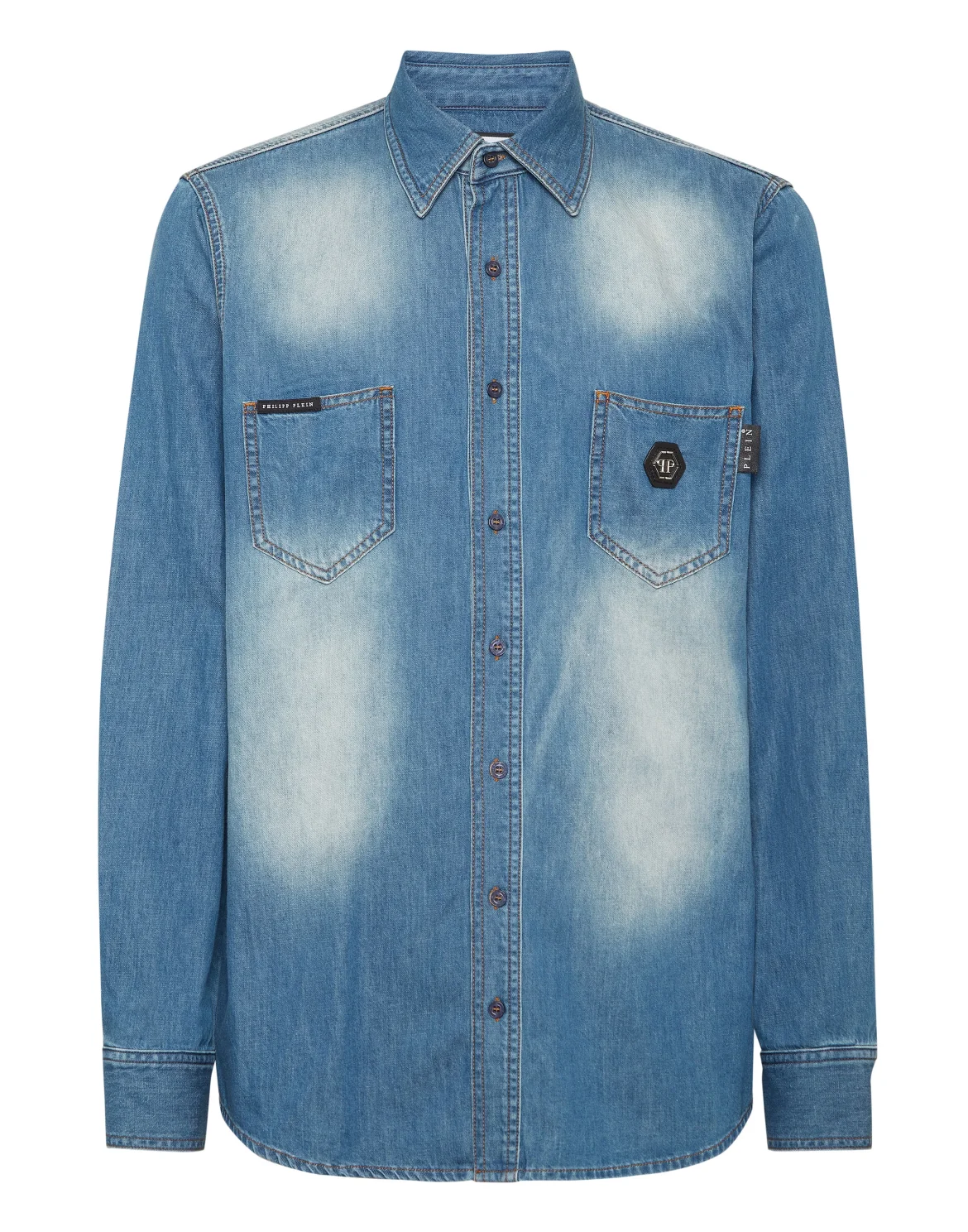 Denim Shirt Long-Sleeve Skull&Bones, цвет: Синий
