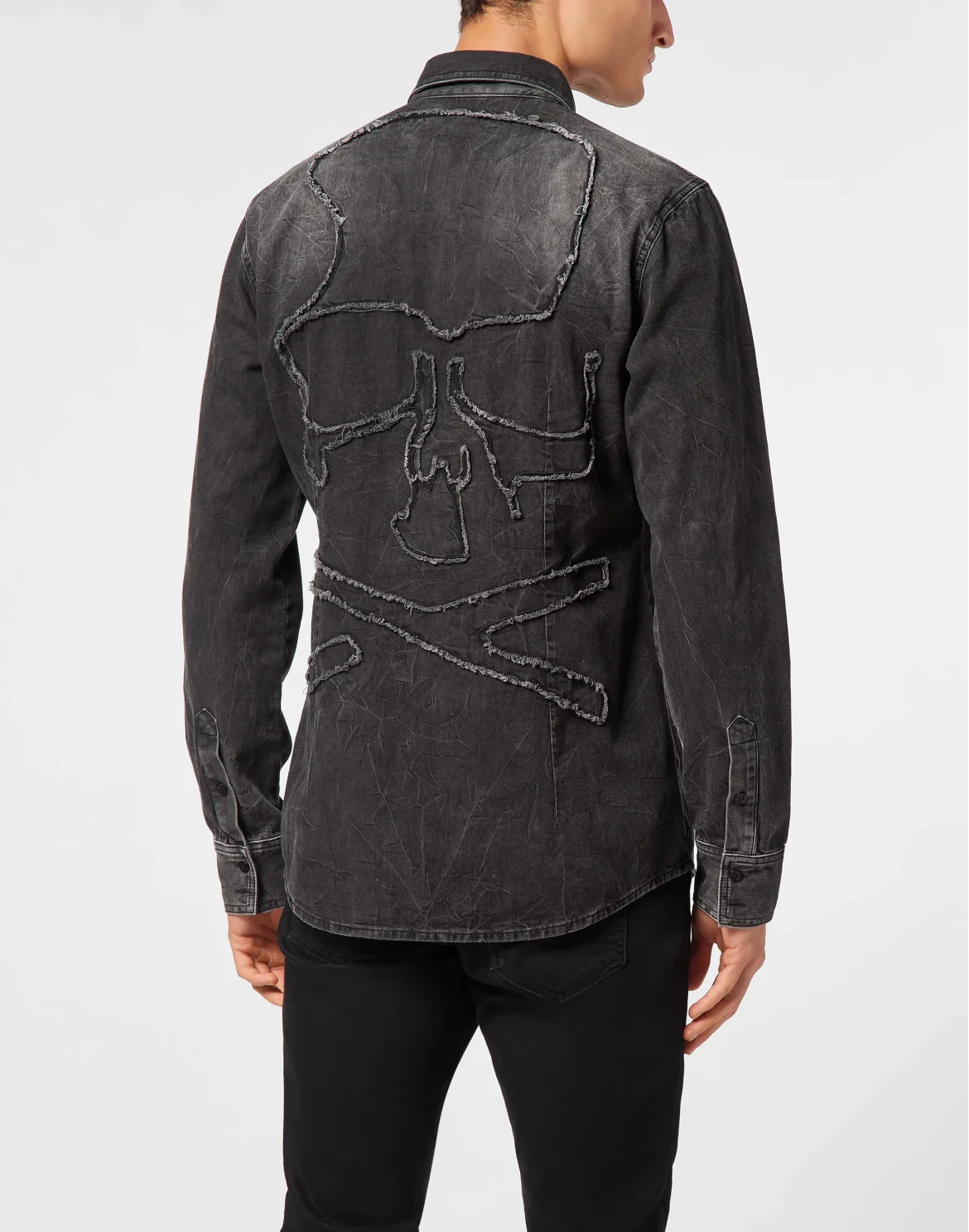 Denim Shirt Long-Sleeve Skull&Bones, цвет: Серый