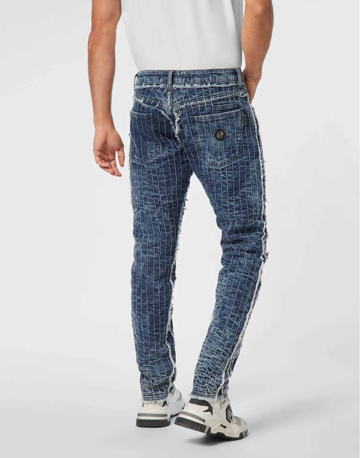Denim Trousers Super Straight Cut Destroyed, цвет: Синий