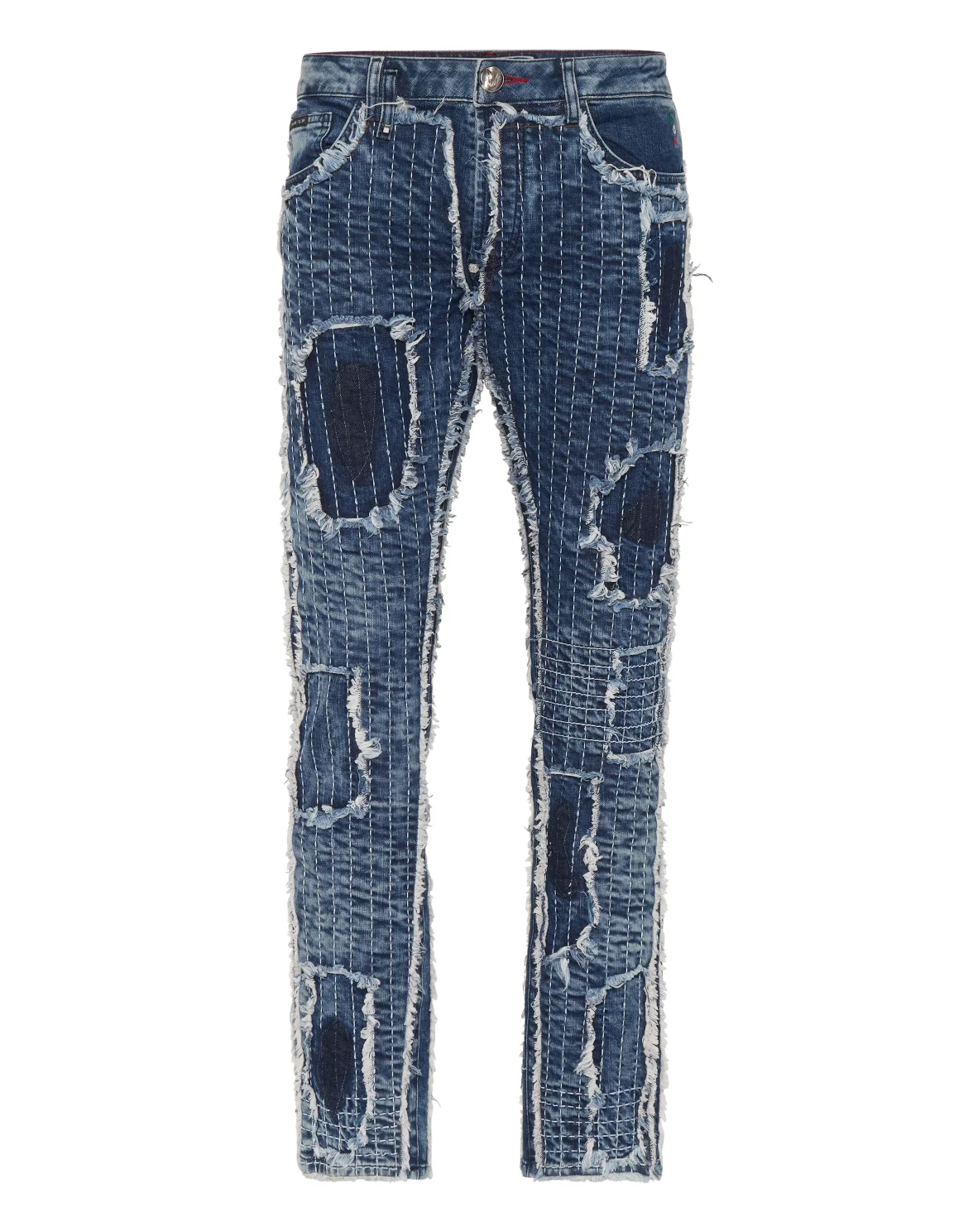Denim Trousers Super Straight Cut Destroyed, цвет: Синий