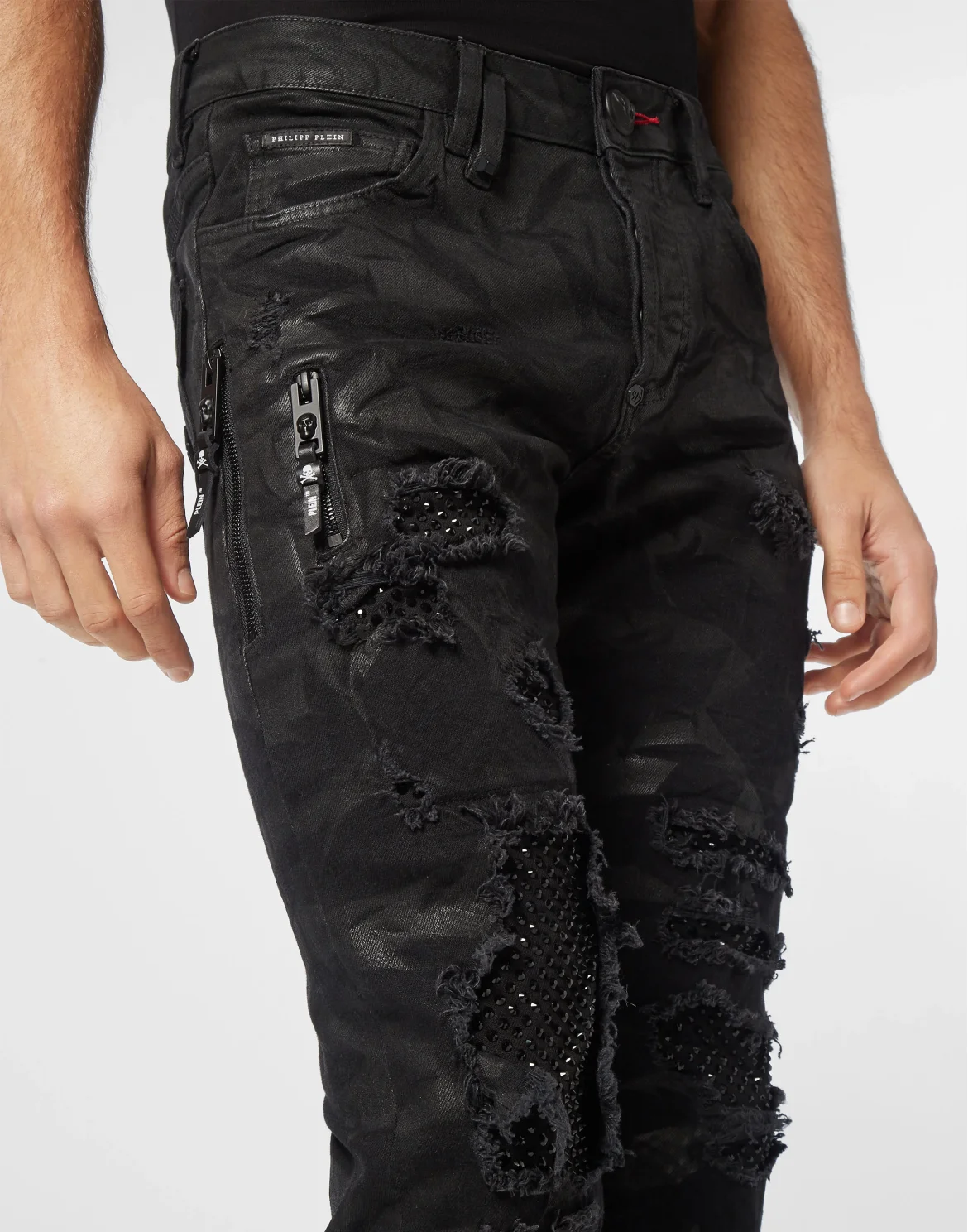 Denim Rock Star Trousers Strass, цвет: Черный
