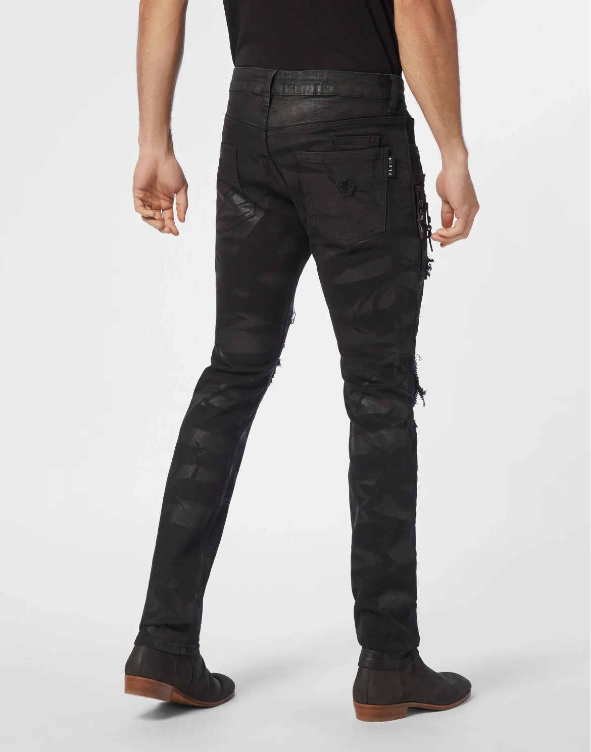 Denim Rock Star Trousers Strass, цвет: Черный