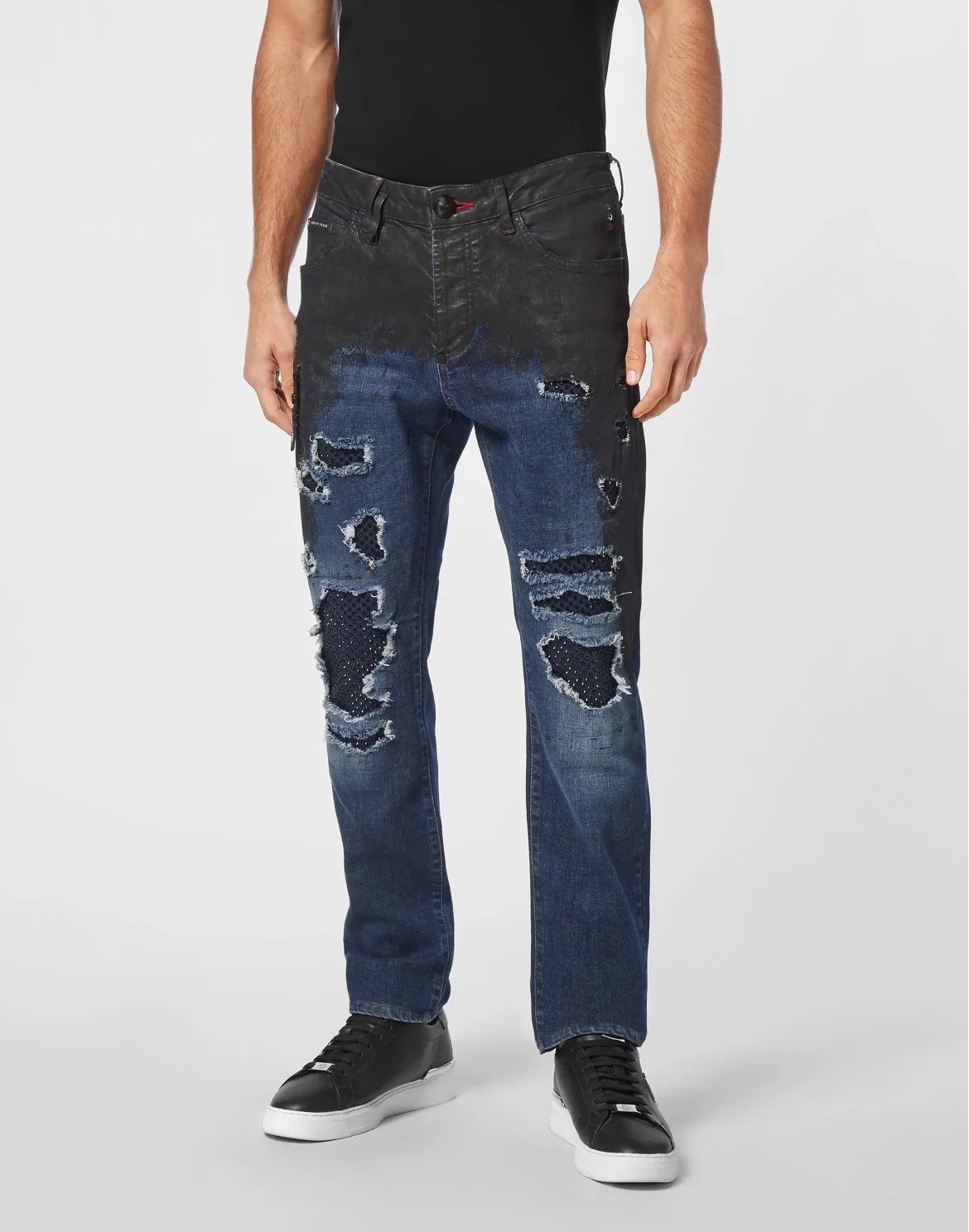 Denim Rock Star Trousers Strass, цвет: Черный