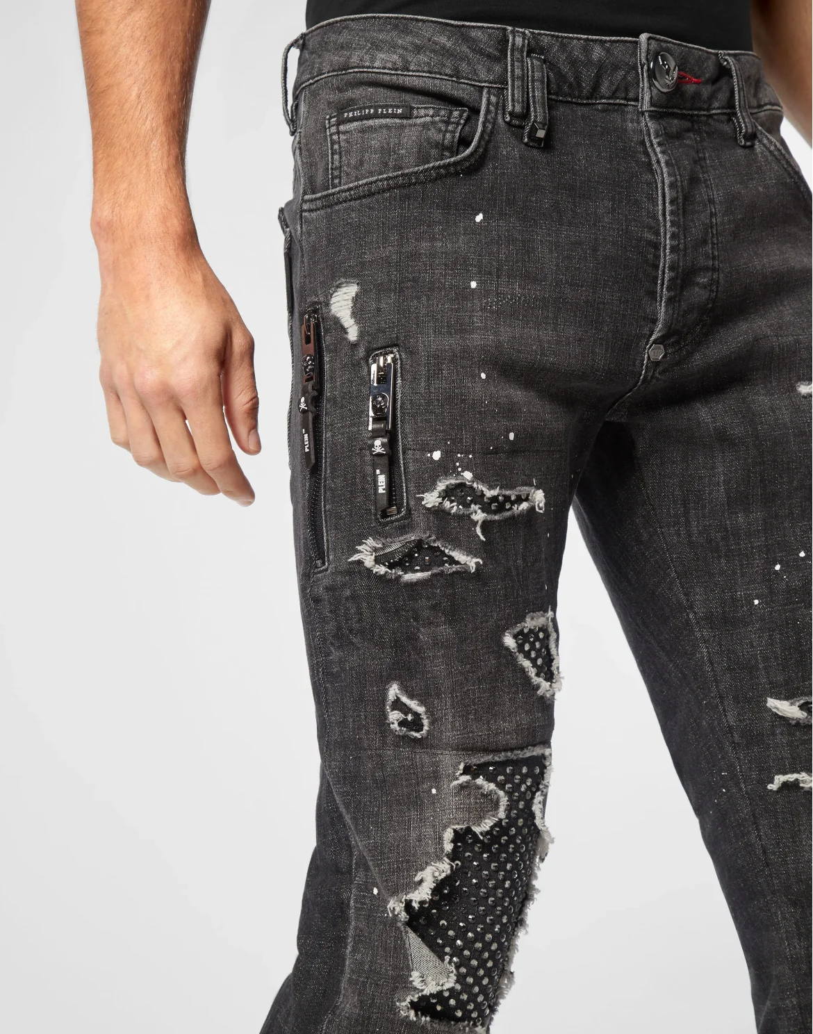 Denim Rock Star Trousers Strass, цвет: Серый