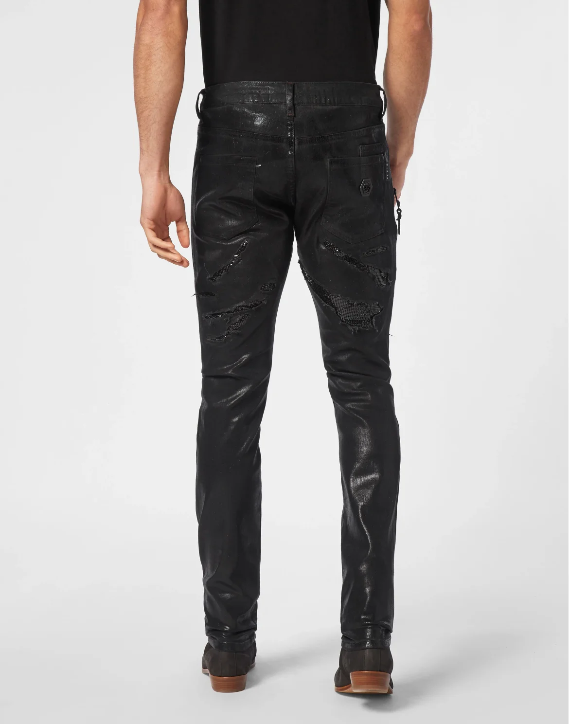 Denim Rock Star Trousers Metallic Mash, цвет: Черный