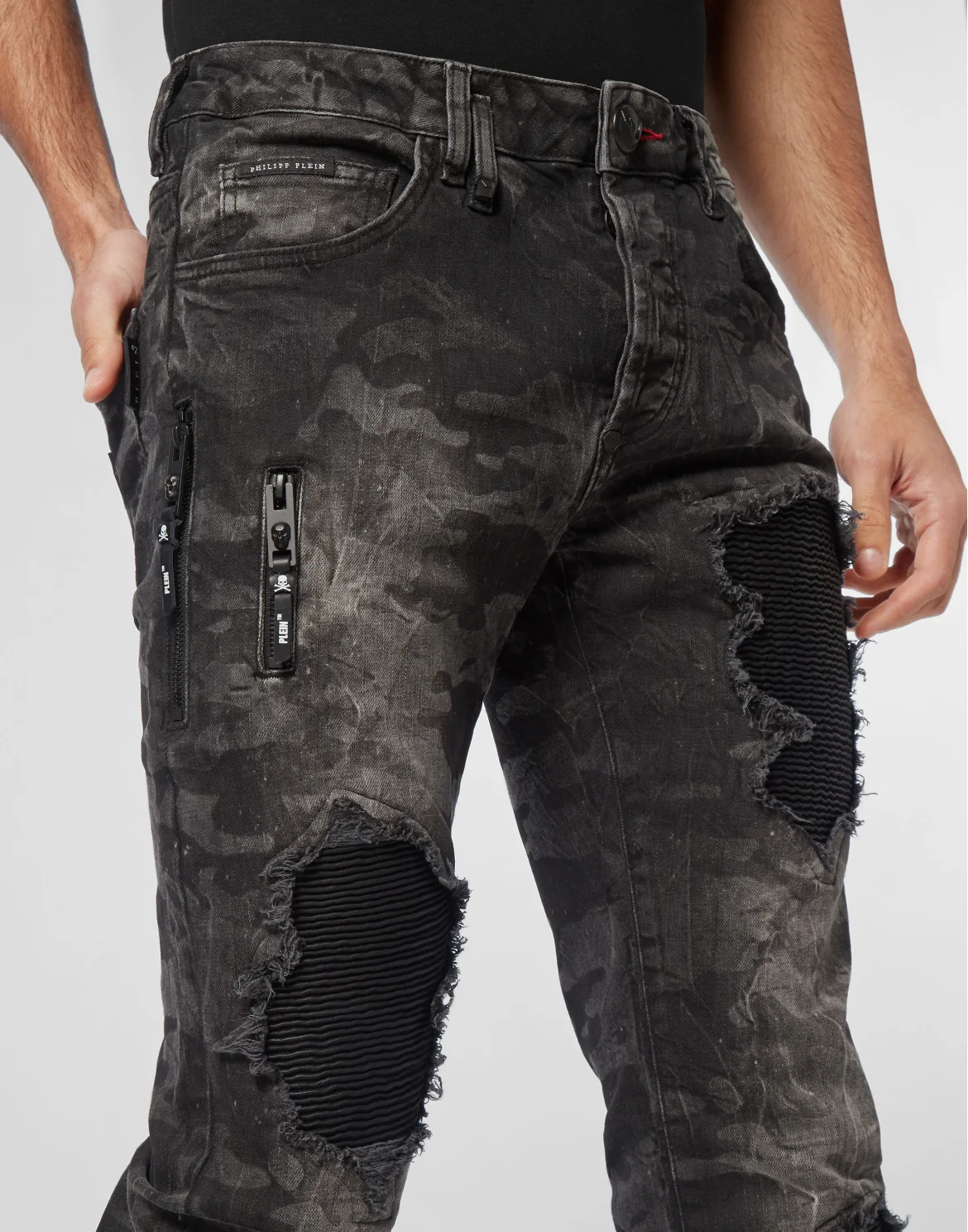 Denim Rock Star Trousers Camouflage, цвет: Серый