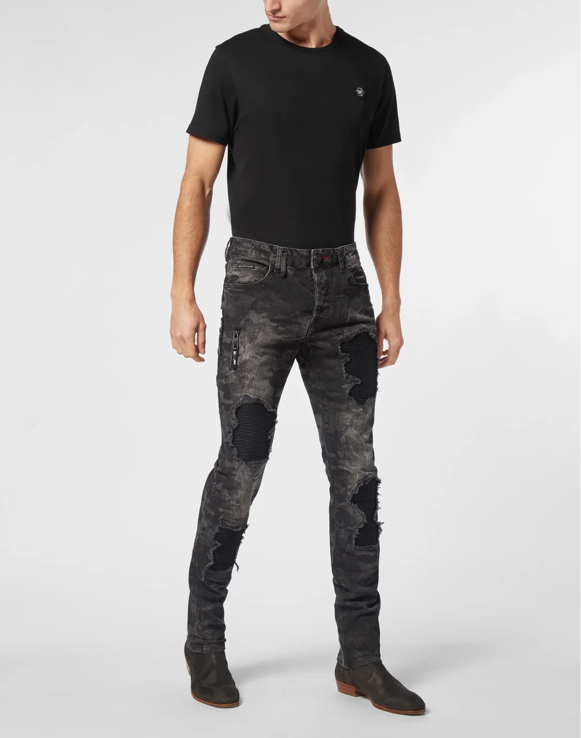 Denim Rock Star Trousers Camouflage, цвет: Серый