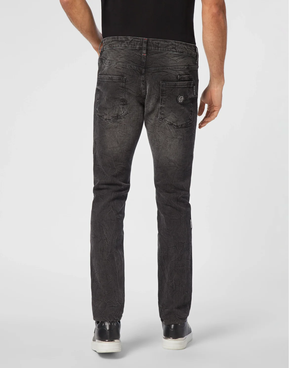 Denim Super Straight Cut Trousers, цвет: Серый